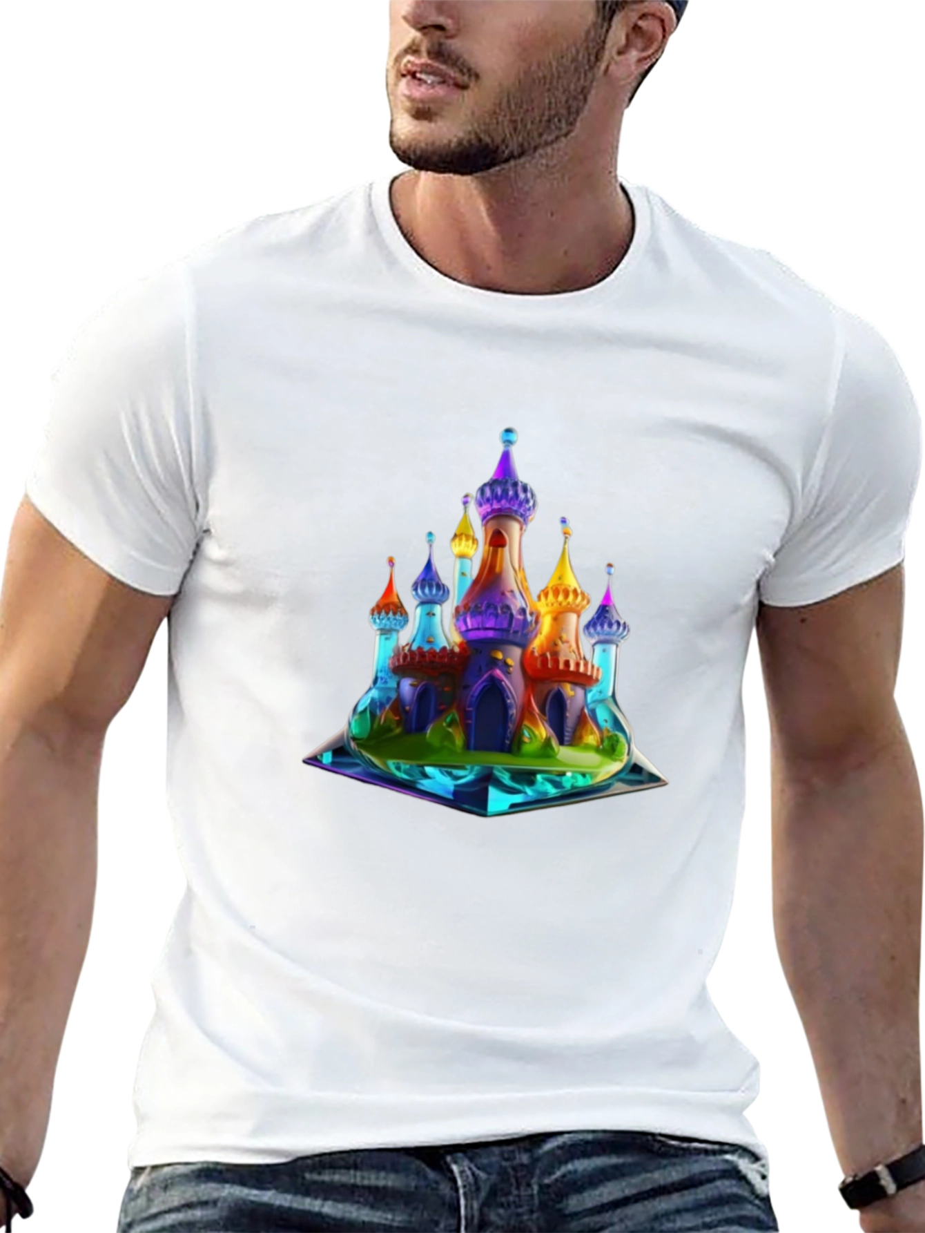 Rainbow Castle Graphic T-Shirt