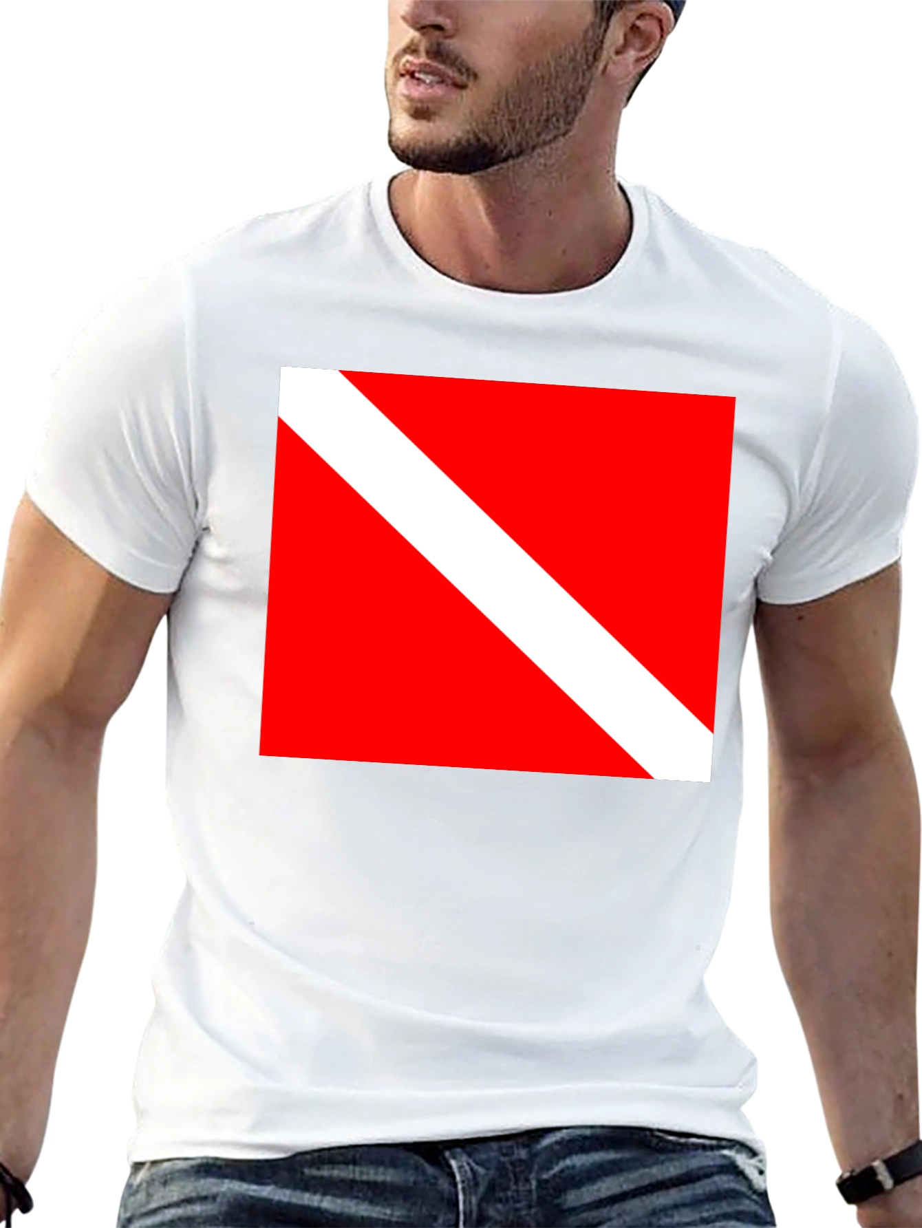 Diver Down Flag Black T-Shirt - Scuba Diving Tee