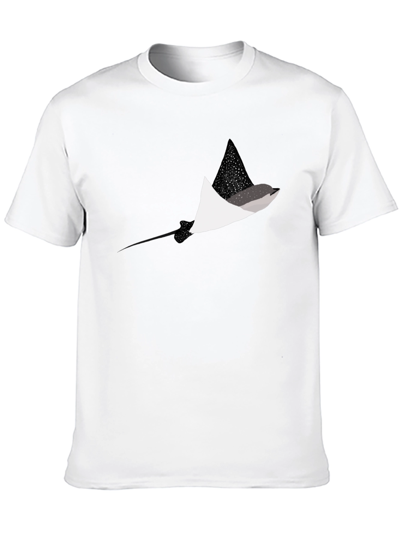 Black T-Shirt with Stingray Graphic