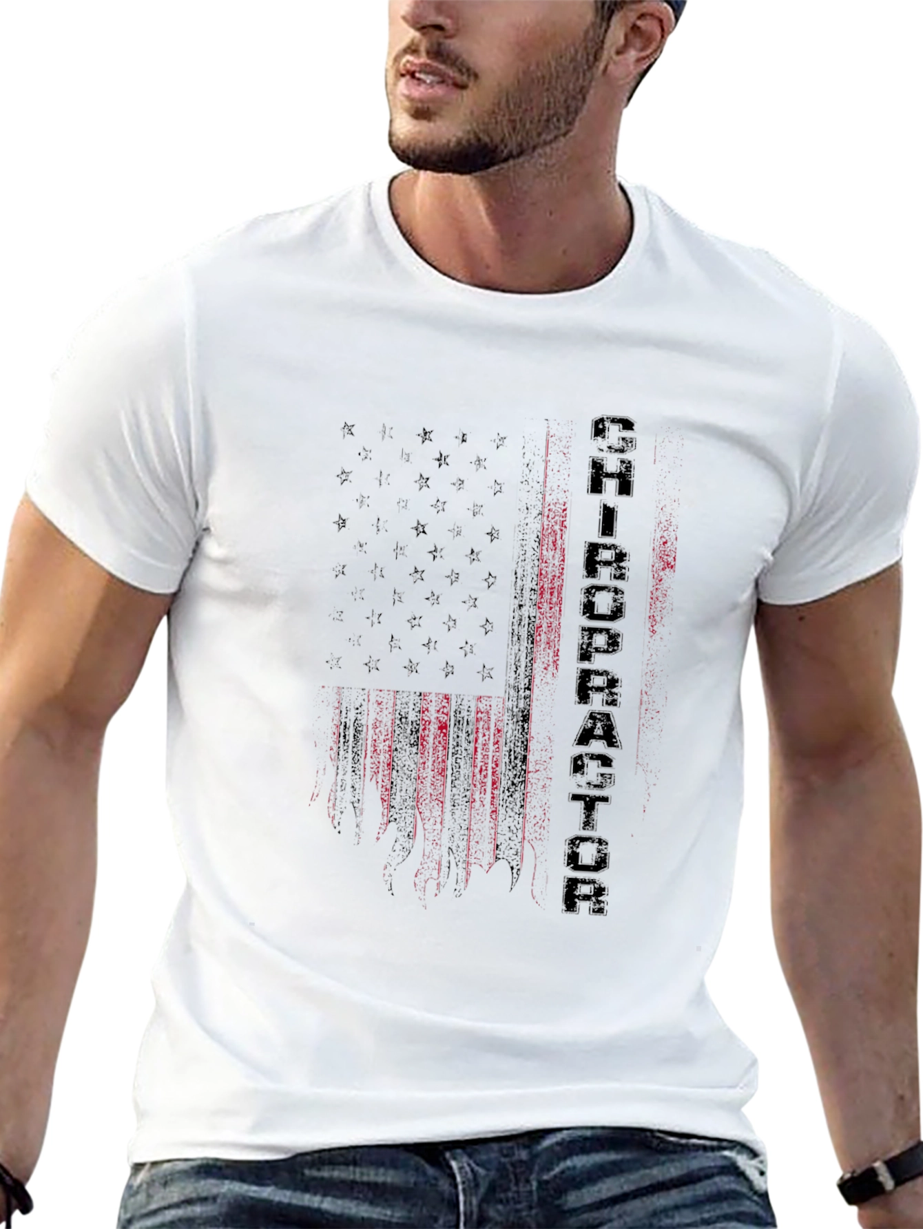 Chiropractor American Flag Graphic Tee