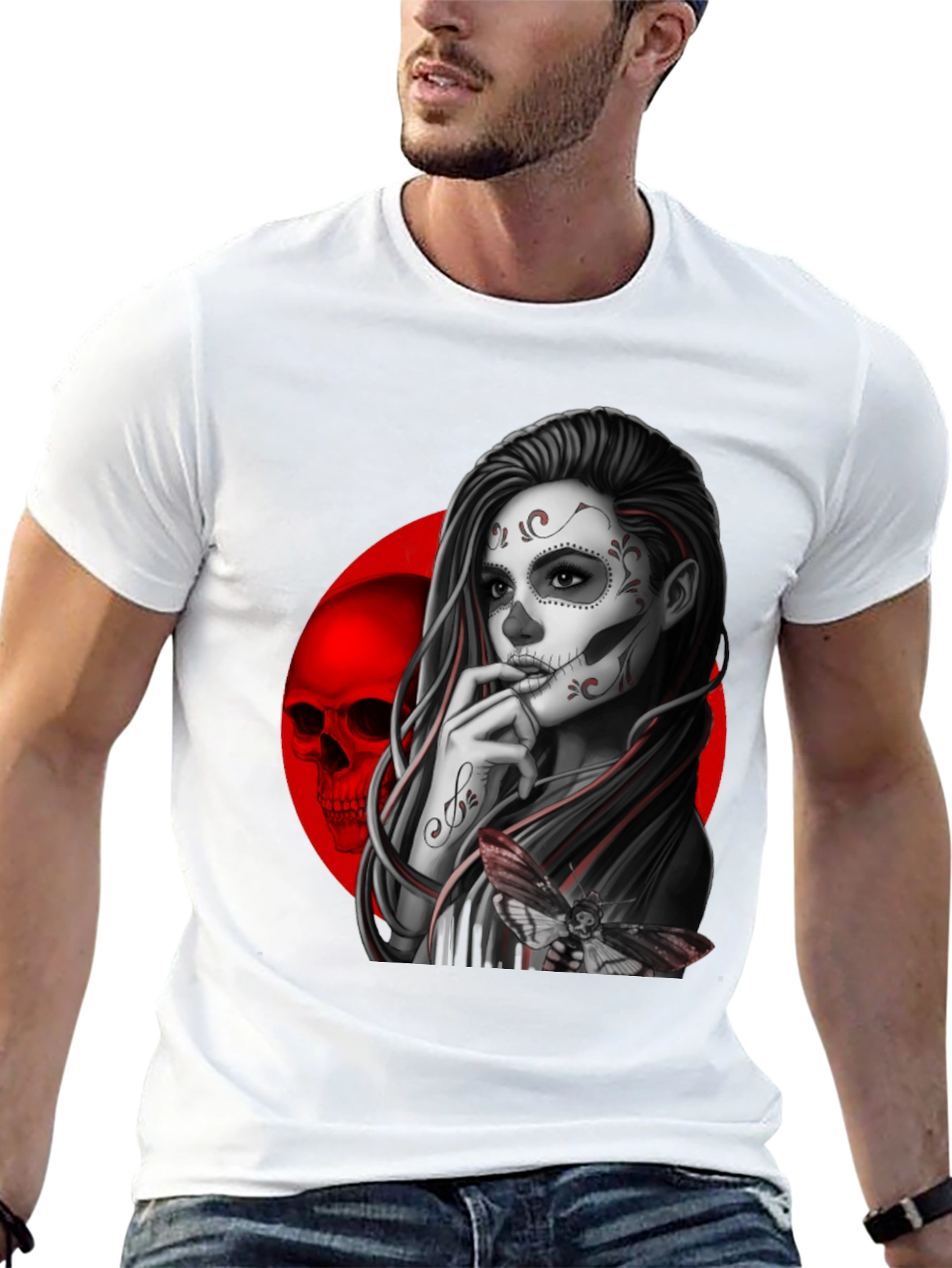 Day of the Dead Sugar Skull Girl Graphic Tee