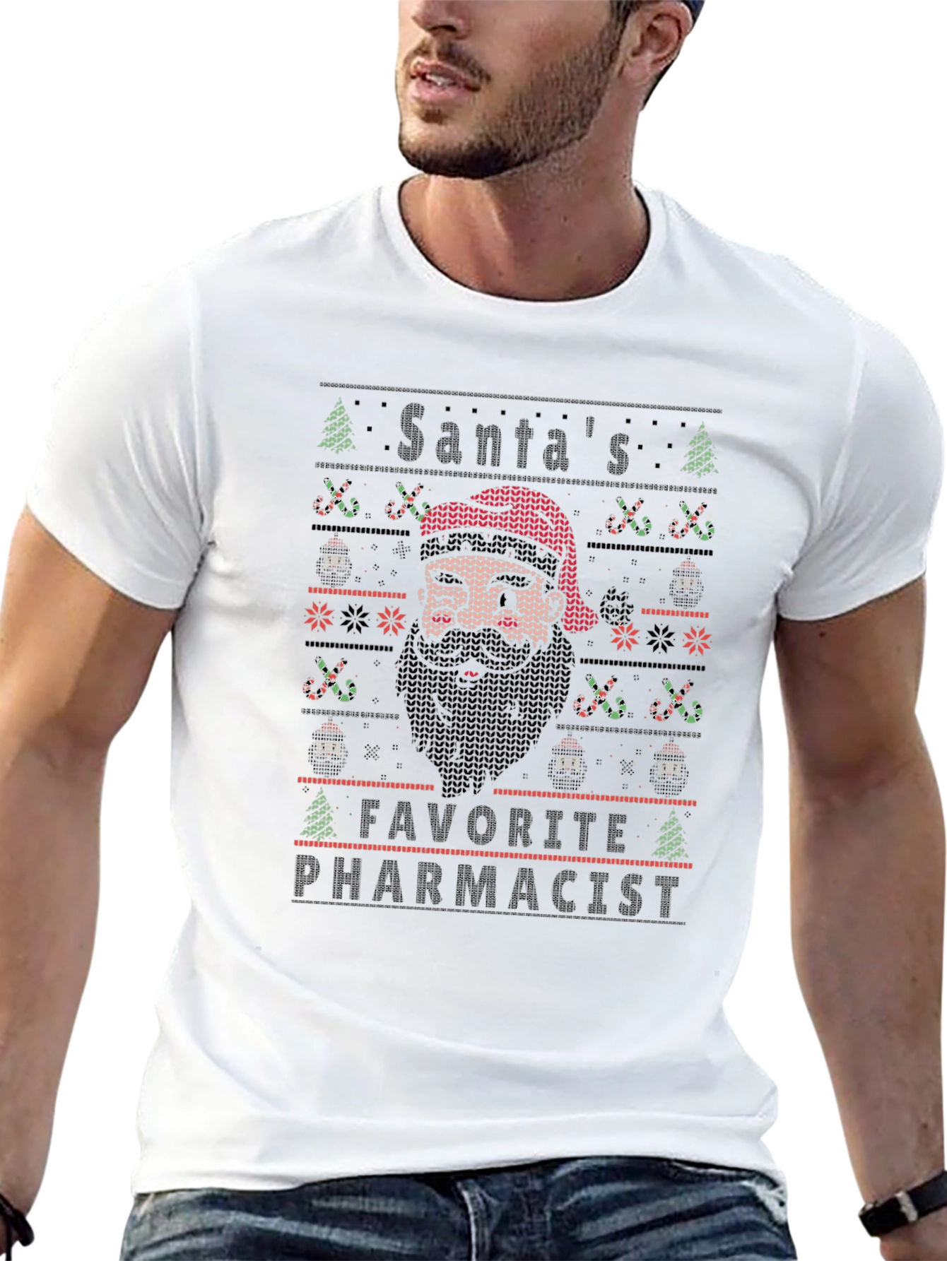 Santas Favorite Pharmacist Ugly Christmas Sweater T-Shirt