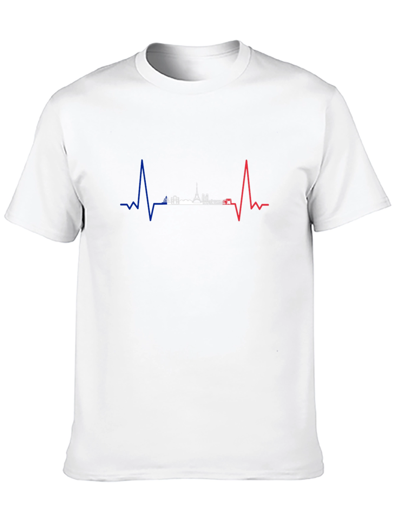 Paris Heartbeat Graphic Tee - Black Cotton T-Shirt