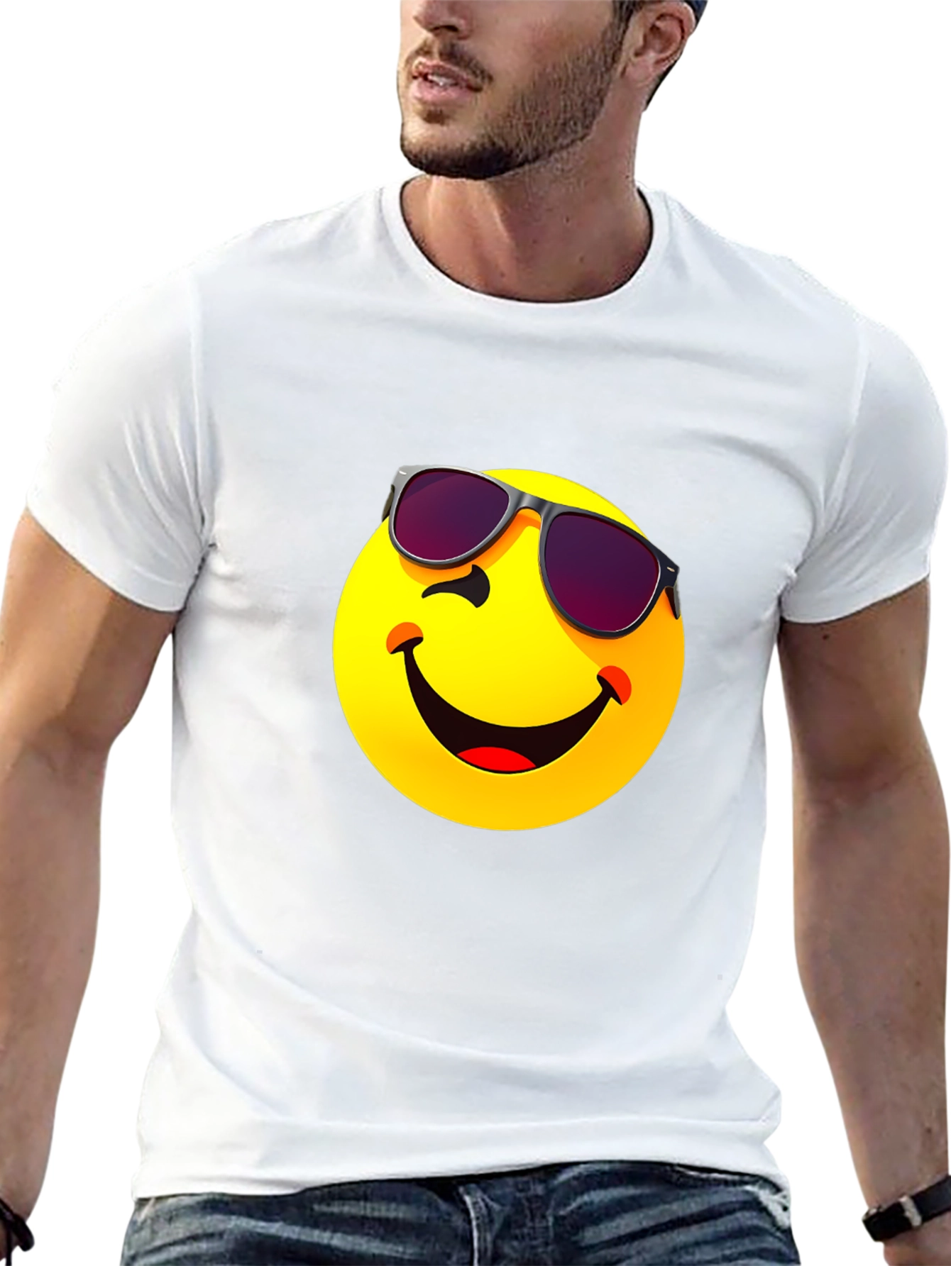 Cool Emoji Graphic T-Shirt - Black