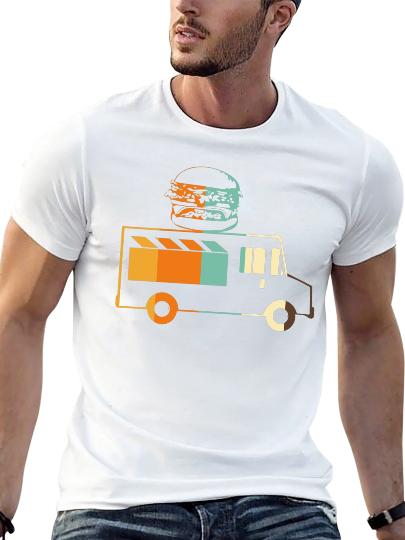 Food Truck Burger Graphic Tee - Black