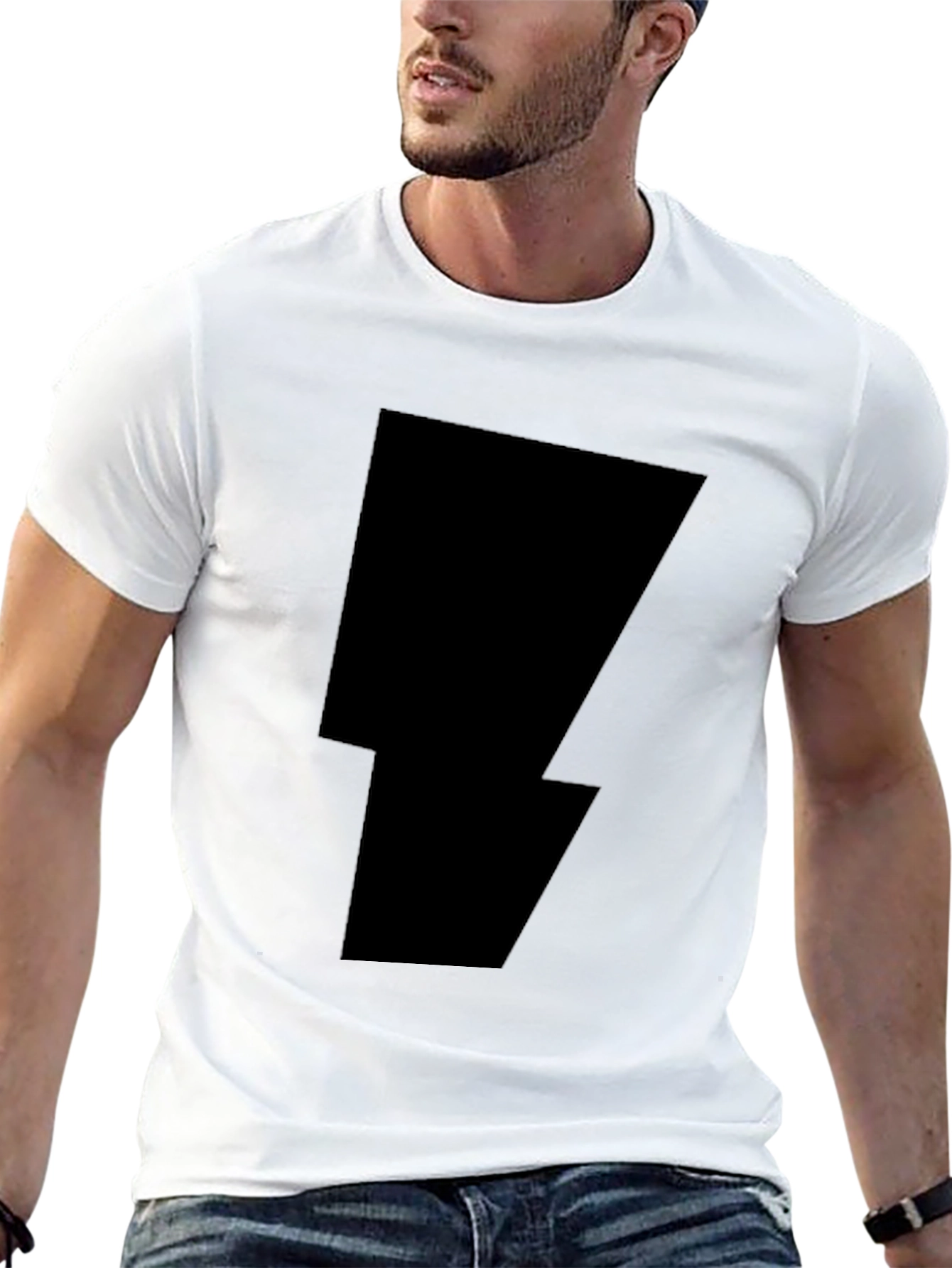 Black Lightning Bolt Graphic Tee