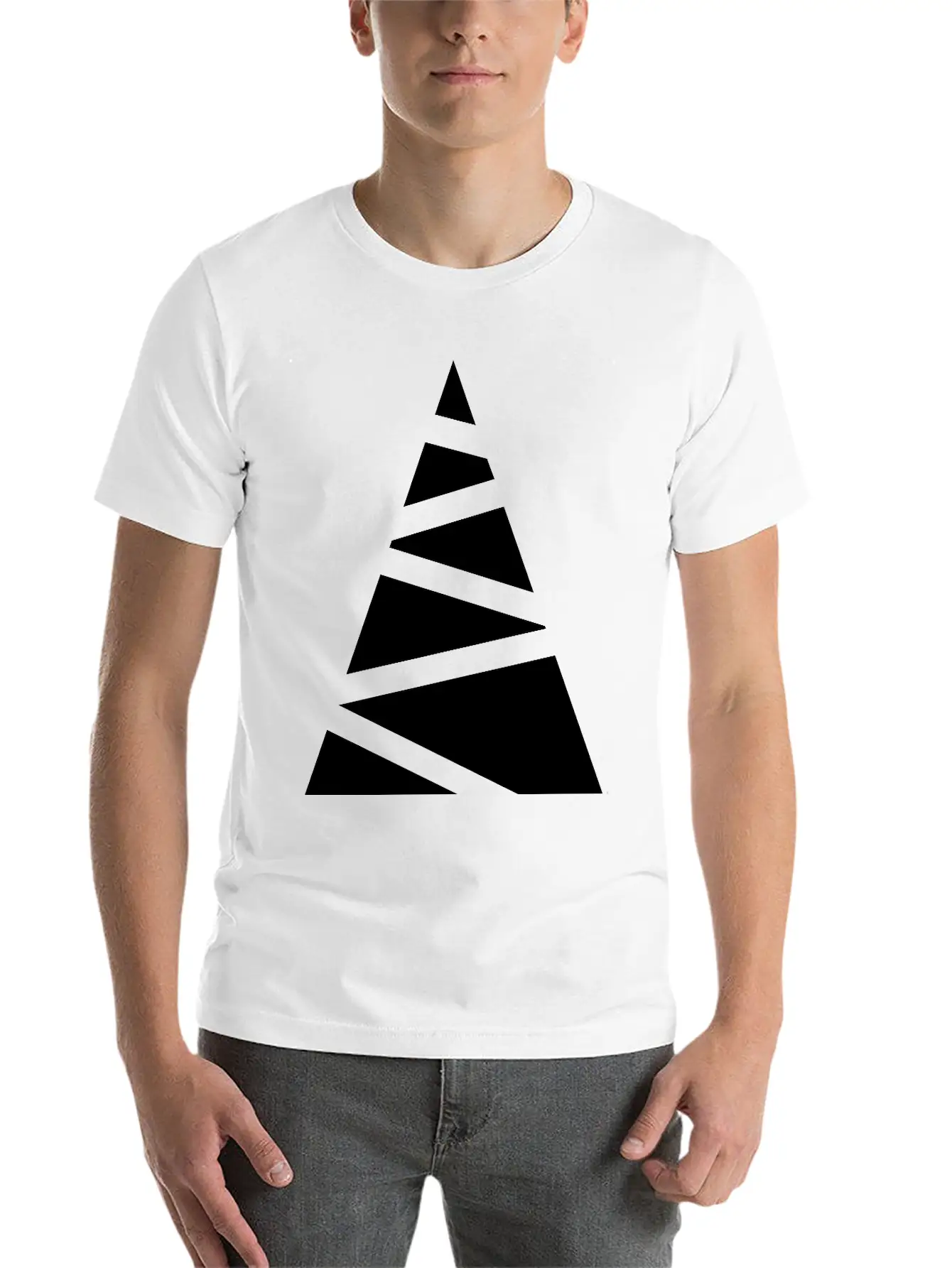 Abstract Christmas Tree Unisex Casual T-Shirt – Clean Design For Daily Comfort