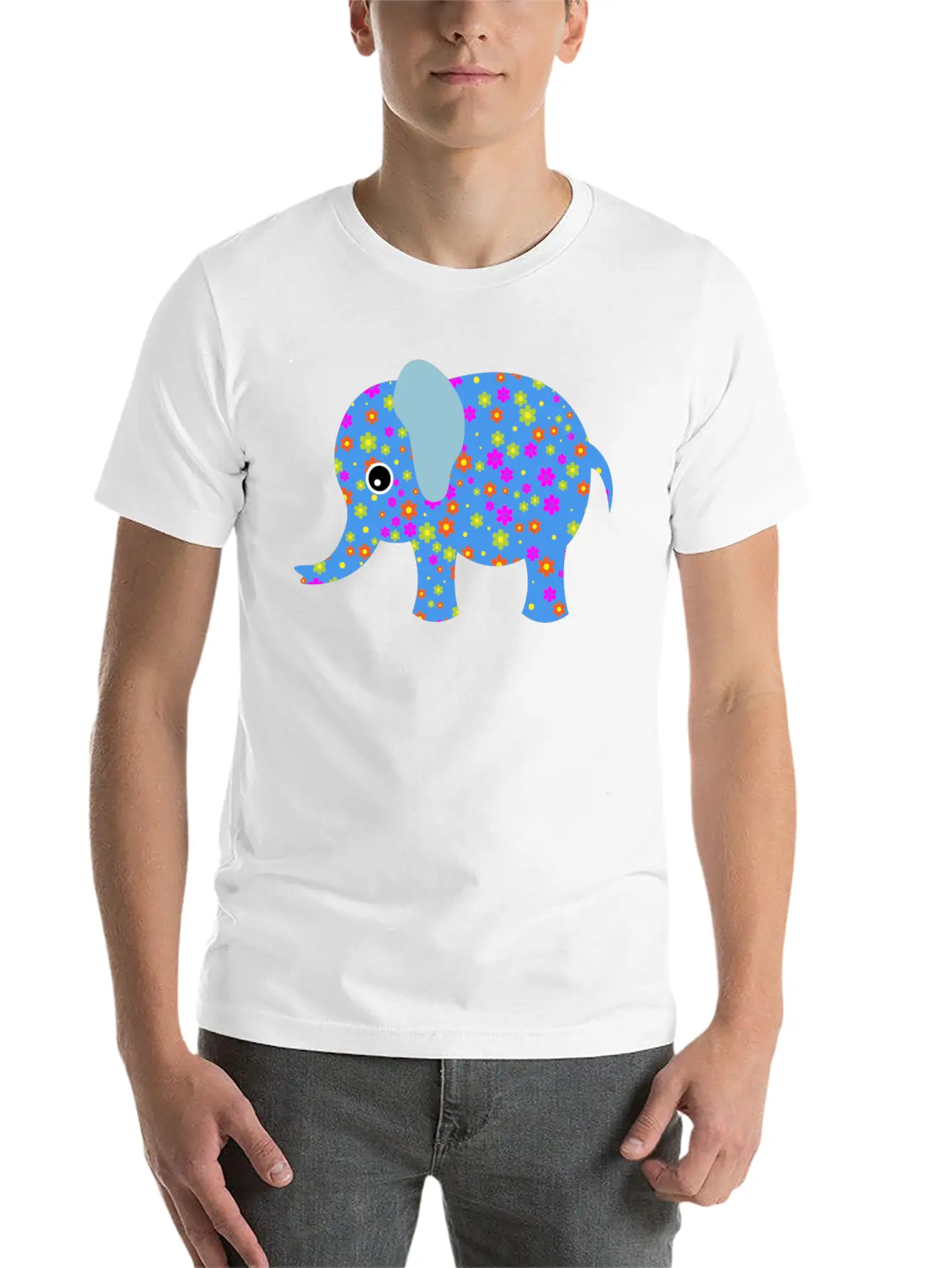 Abstract Elephant Unisex Casual T-Shirt – Clean Design For Daily Comfort