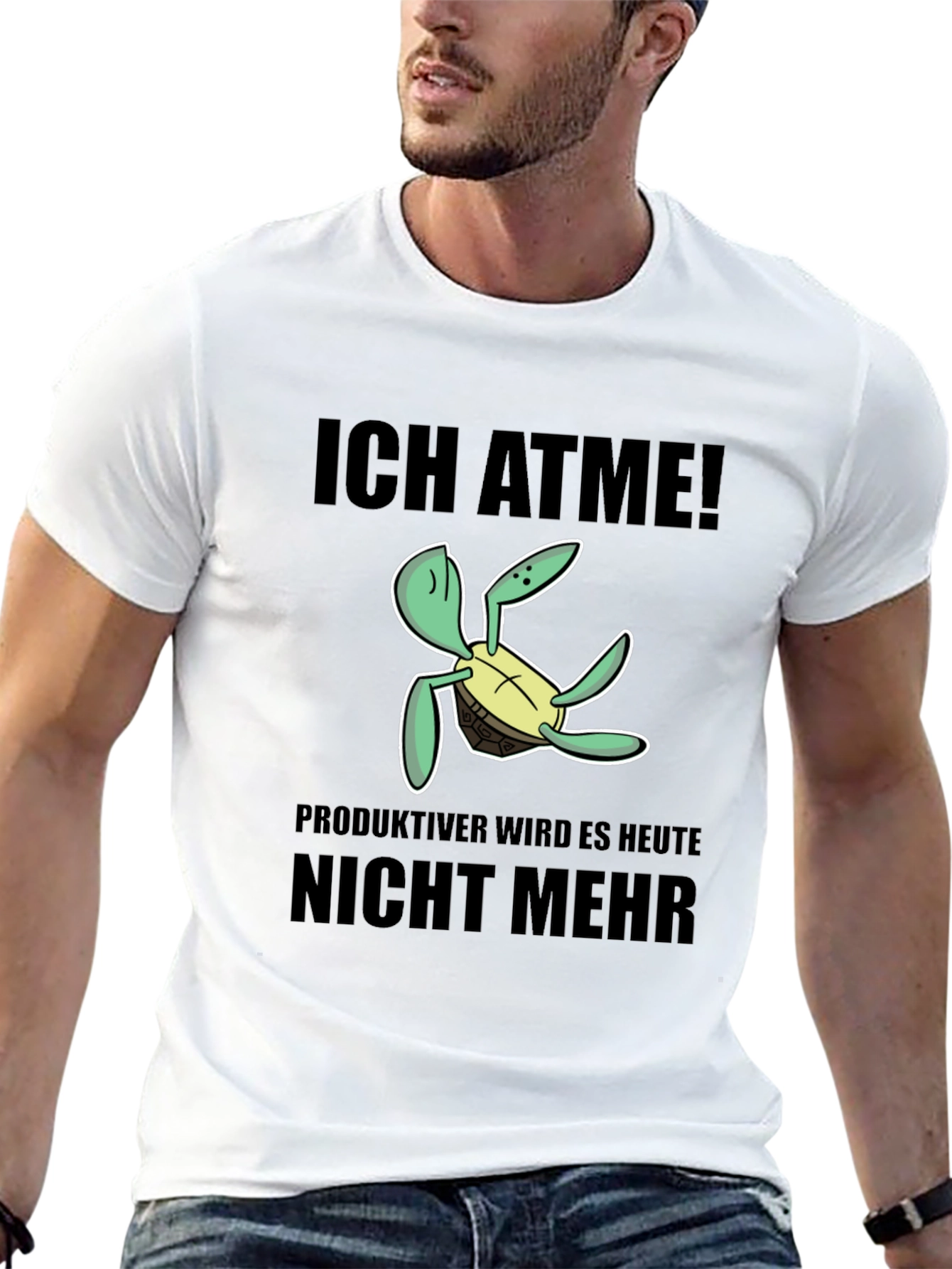 Ich Atme Turtle T-Shirt - Funny German Slogan Tee