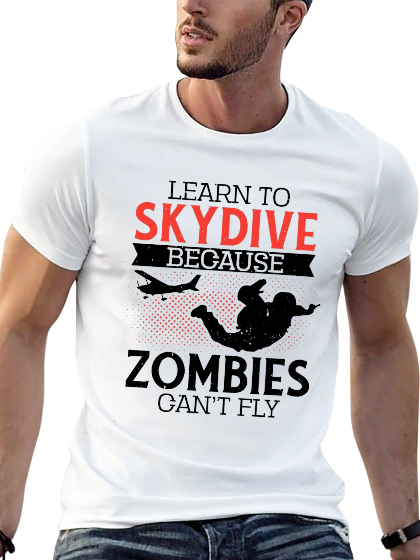 Skydiving T-Shirt - Zombies Cant Fly