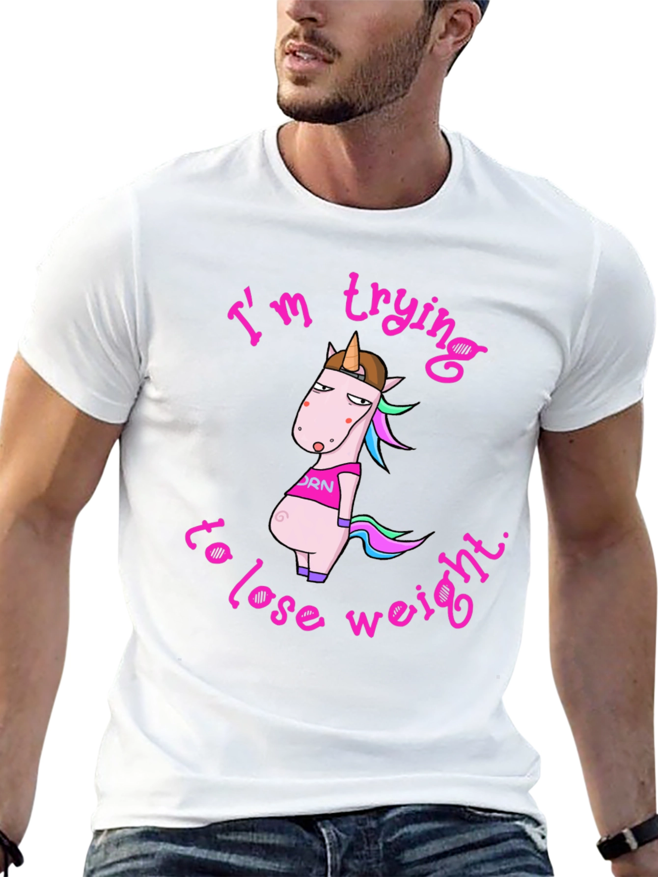 Funny Unicorn Weight Loss Graphic Tee