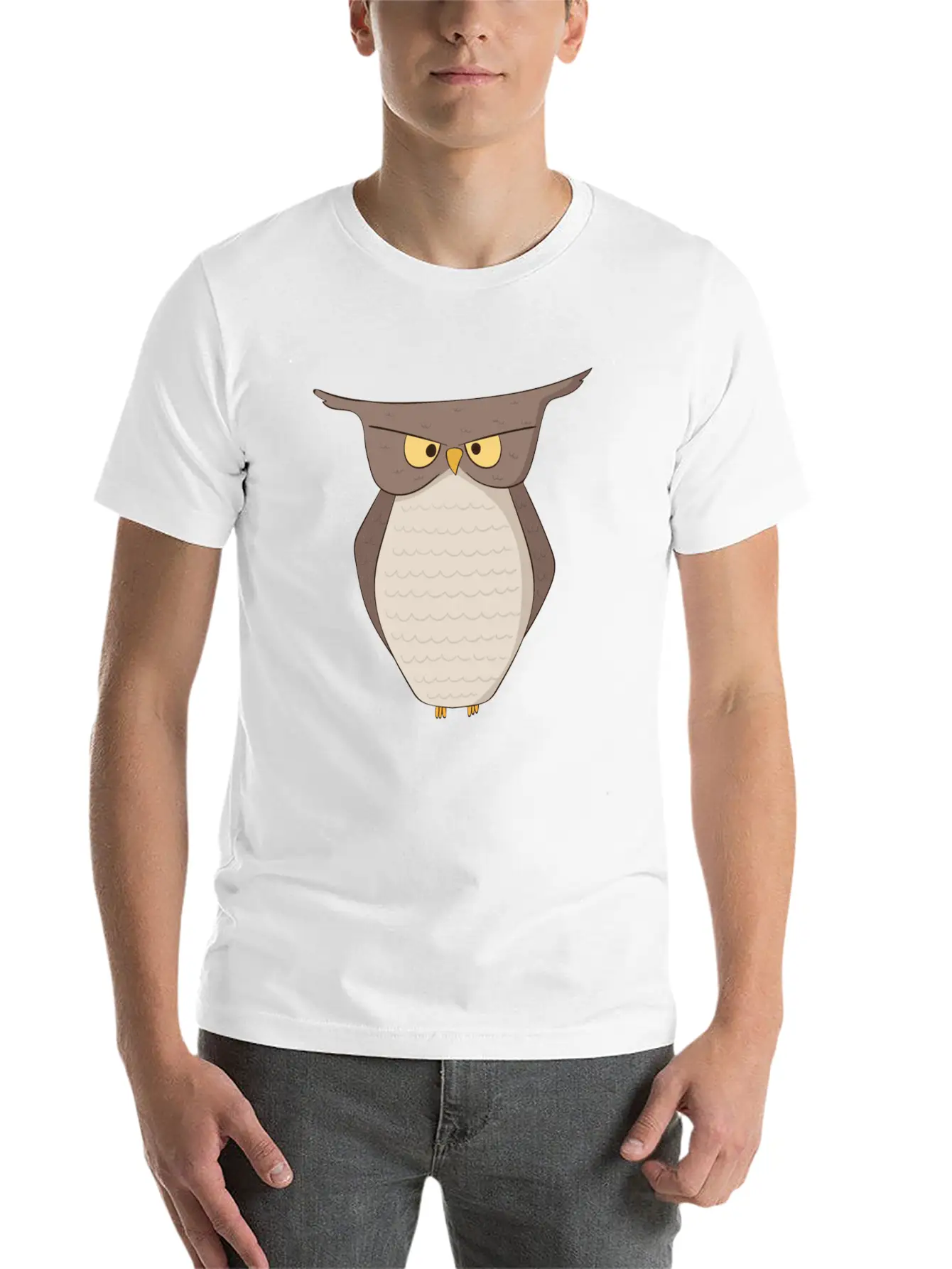 Angry Owl Unisex Casual T-Shirt – Clean Design For Daily Comfort