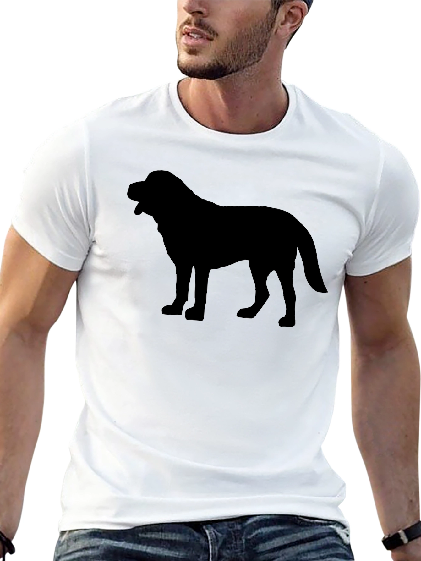 Dog Silhouette Graphic Tee - Classic Black T-Shirt