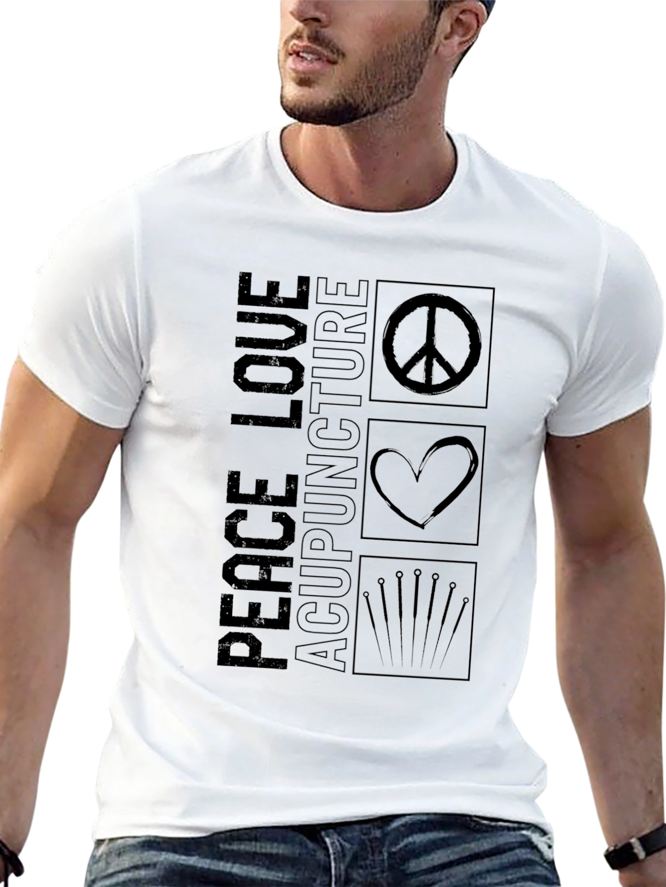 Peace Love Acupuncture Graphic Tee - Black