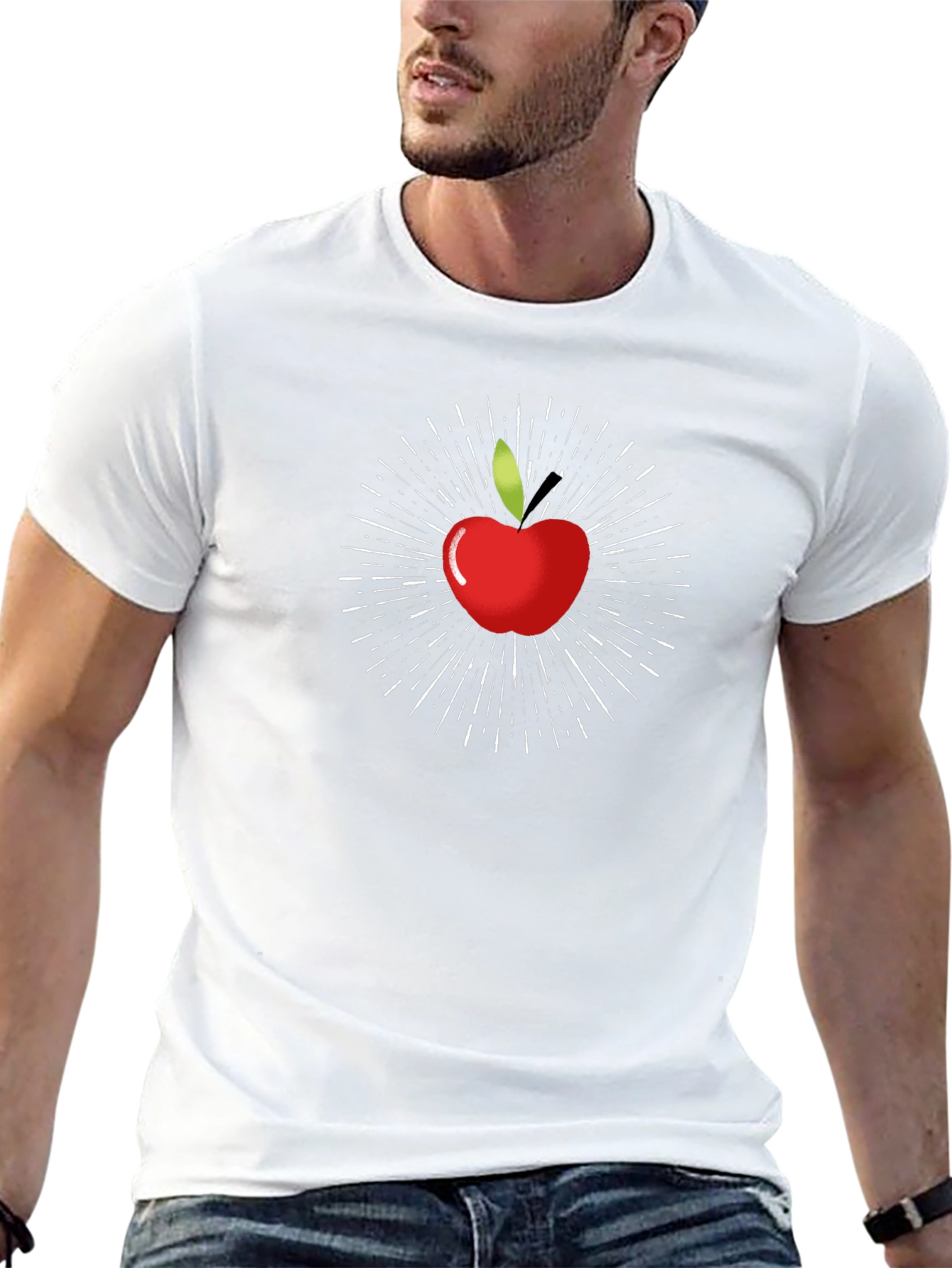 Apple Burst Graphic Black T-Shirt