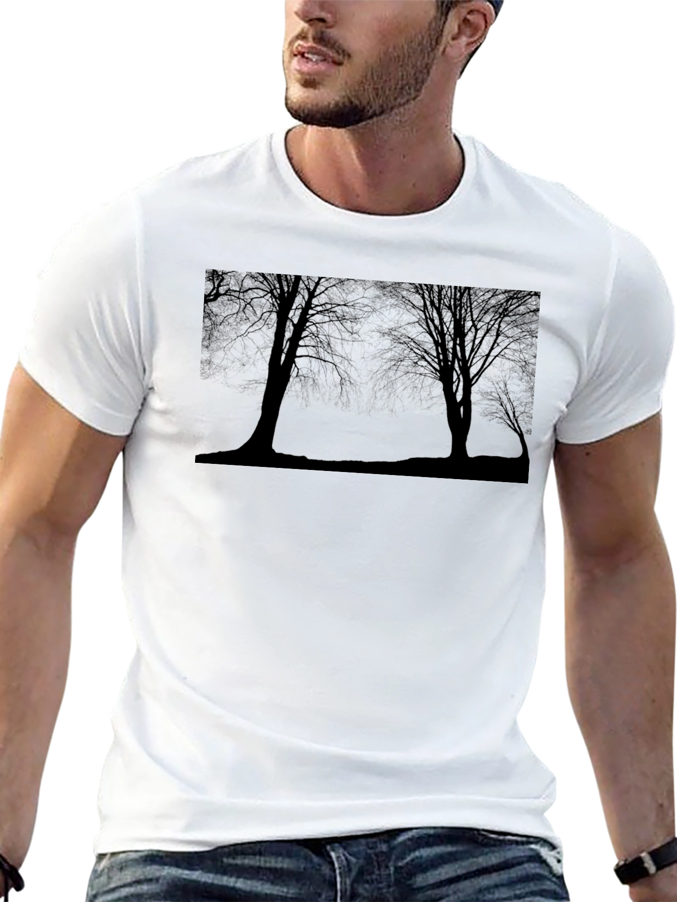 Silhouette Trees Graphic Black T-Shirt