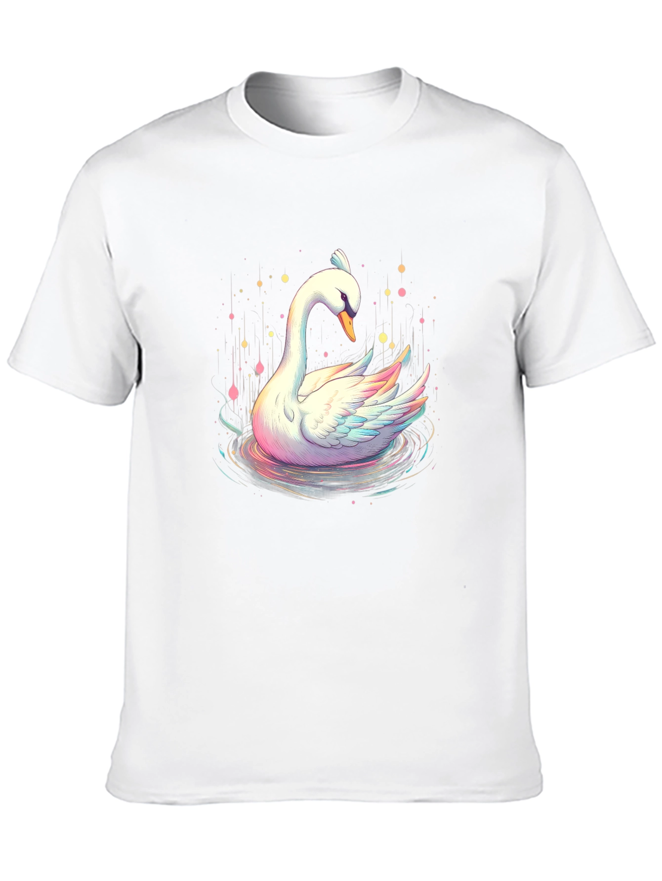 Swan Graphic Tee - Artistic Black T-Shirt