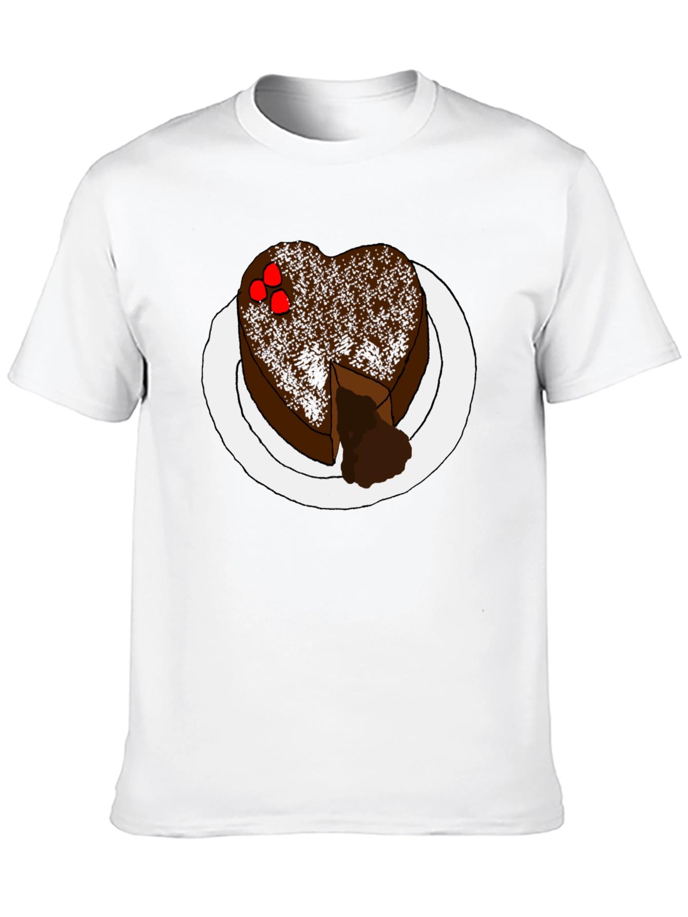 Heart Cake Graphic Tee - Sweet Treat Shirt