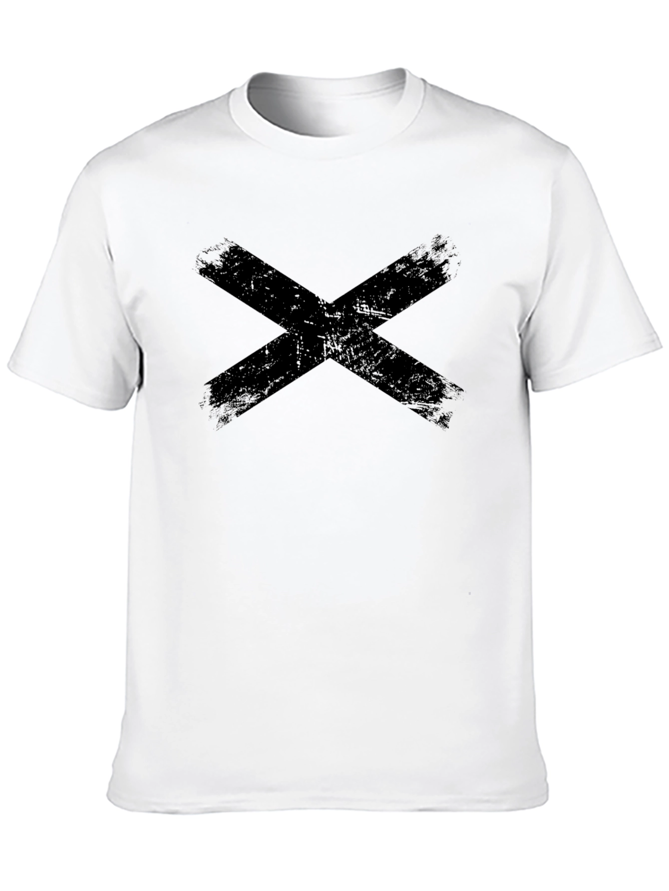 Distressed X Graphic Tee - Black Casual Shirt