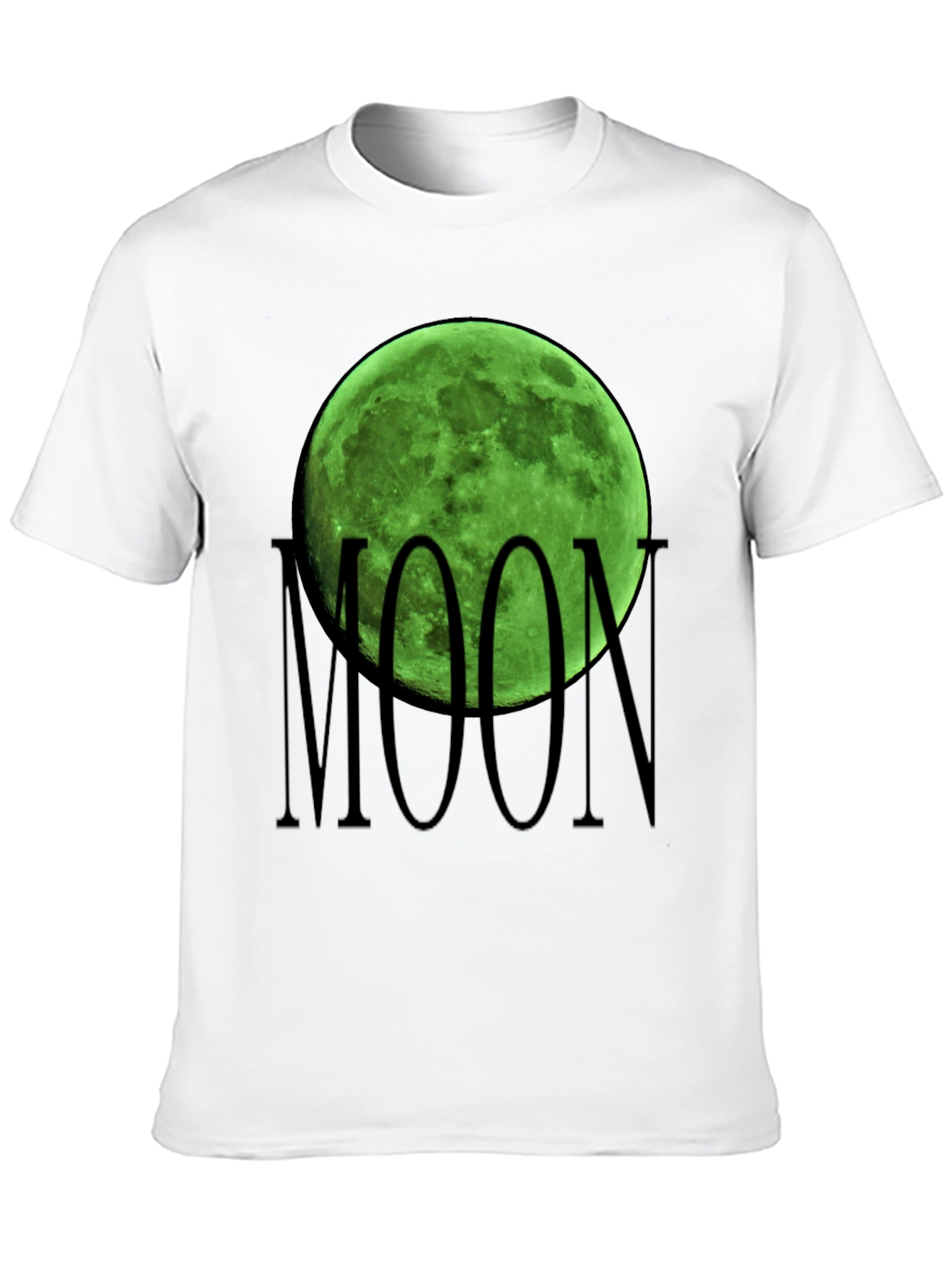 Green Moon Graphic Black T-Shirt