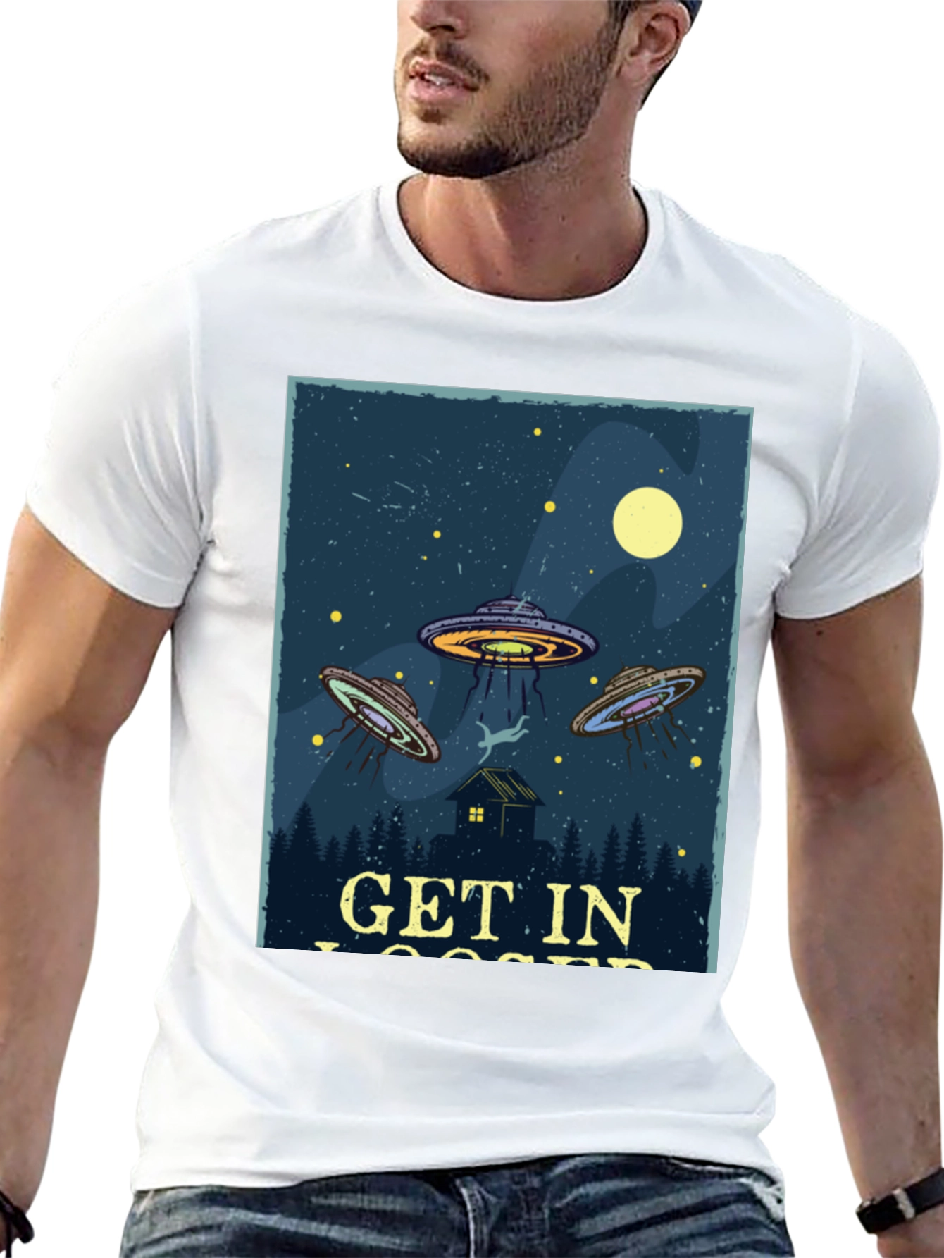Get In Loser UFO Abduction T-Shirt