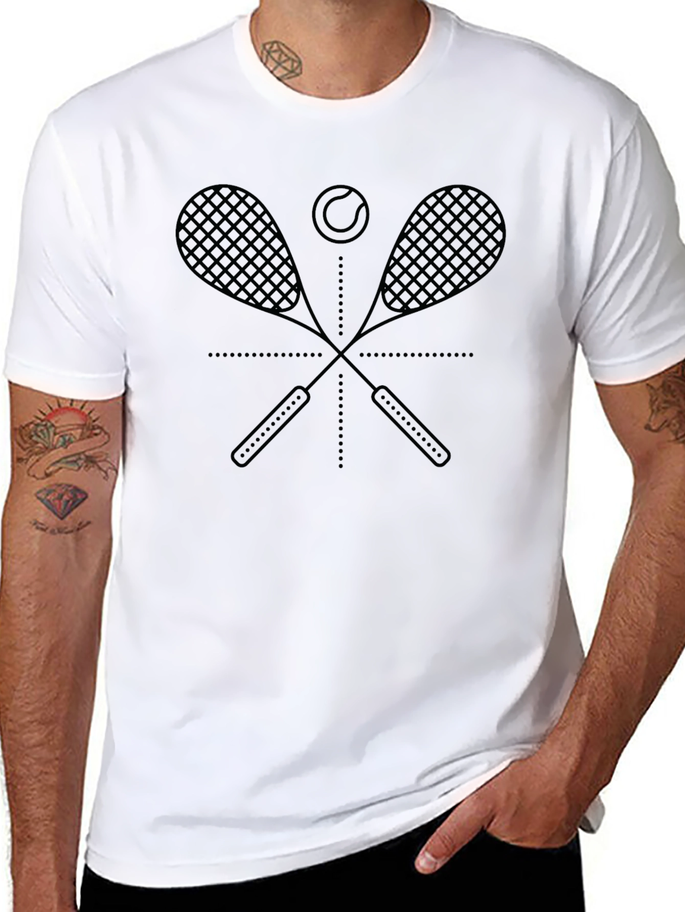 Tennis Racket Graphic Tee - Stylish Sportswear