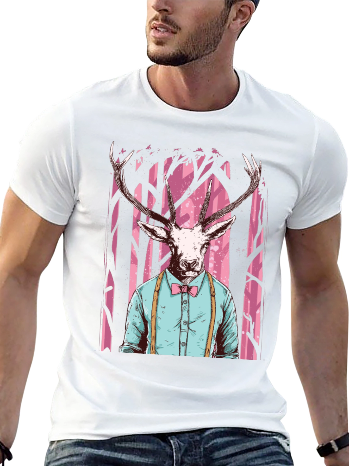 Deer in Suit T-Shirt - Unique Graphic Tee