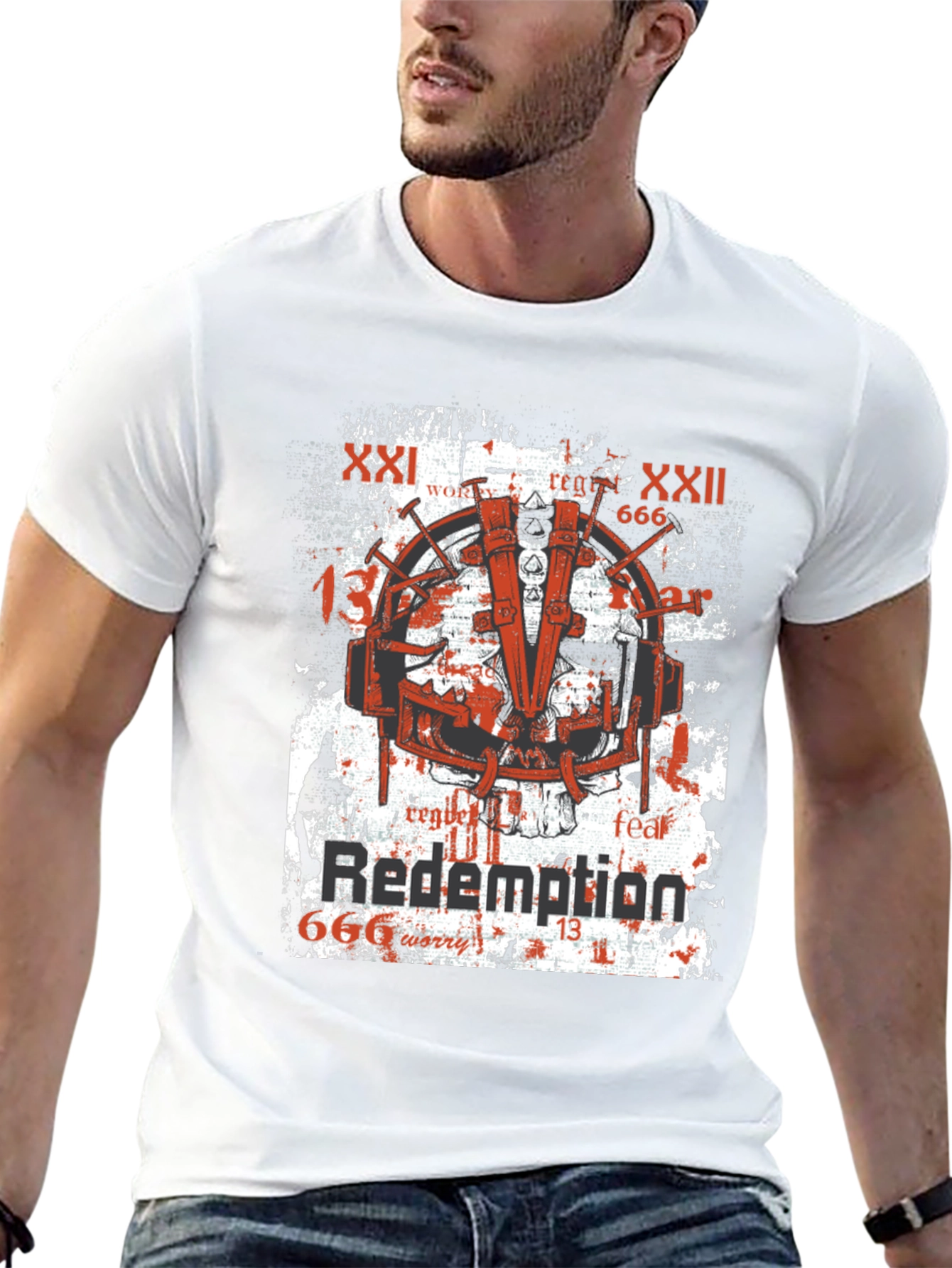 Redemption Graphic Print T-Shirt Grunge Style