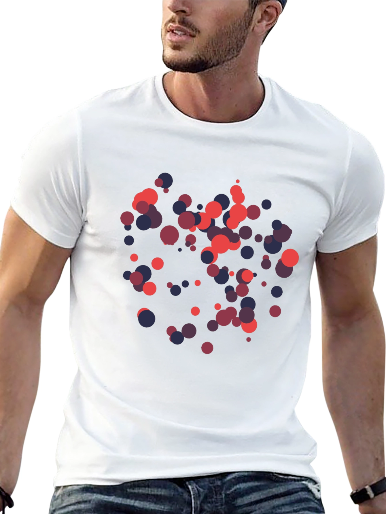 Abstract Dots Black Graphic Tee