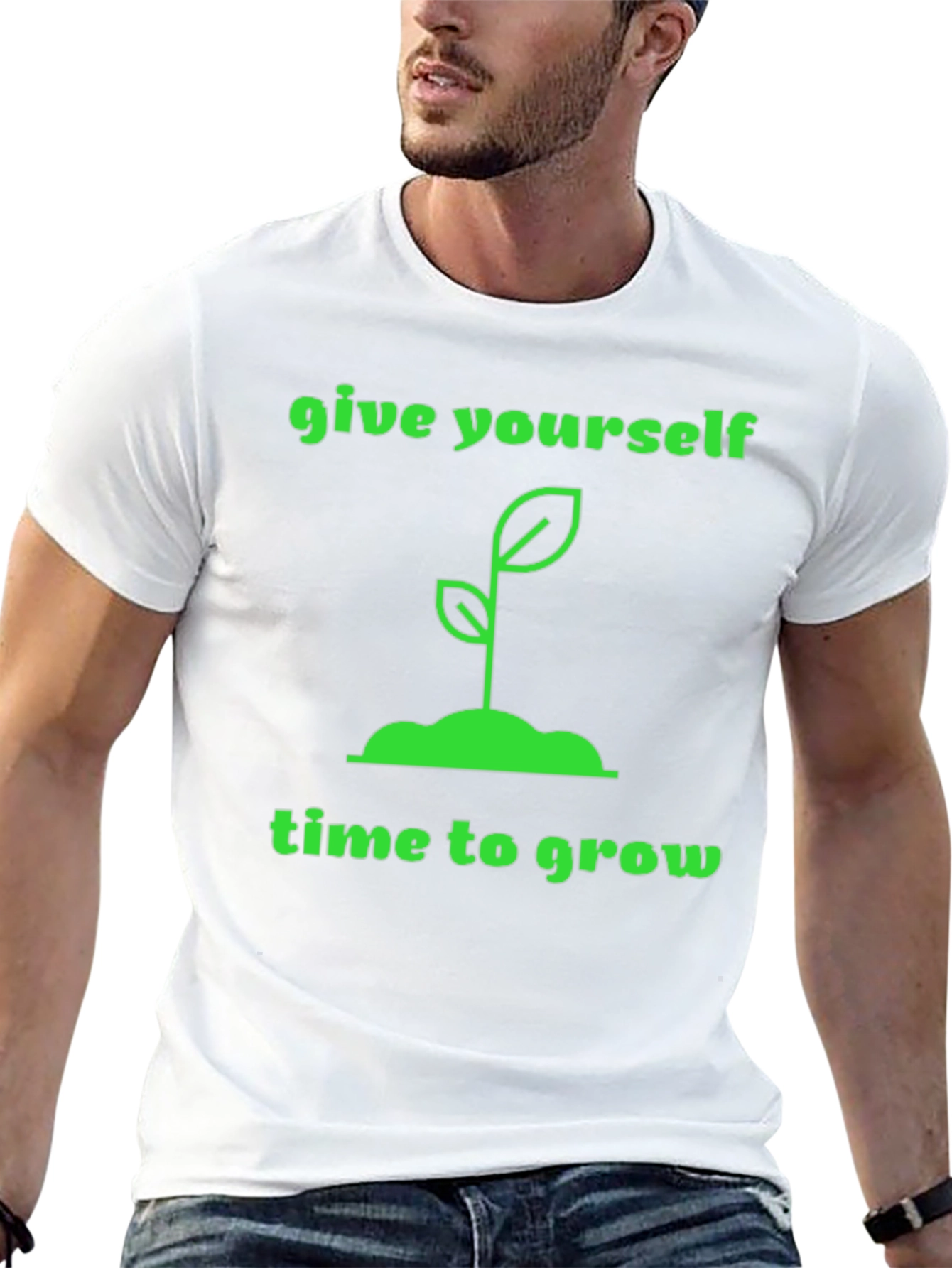Give Yourself Time To Grow Black T-Shirt