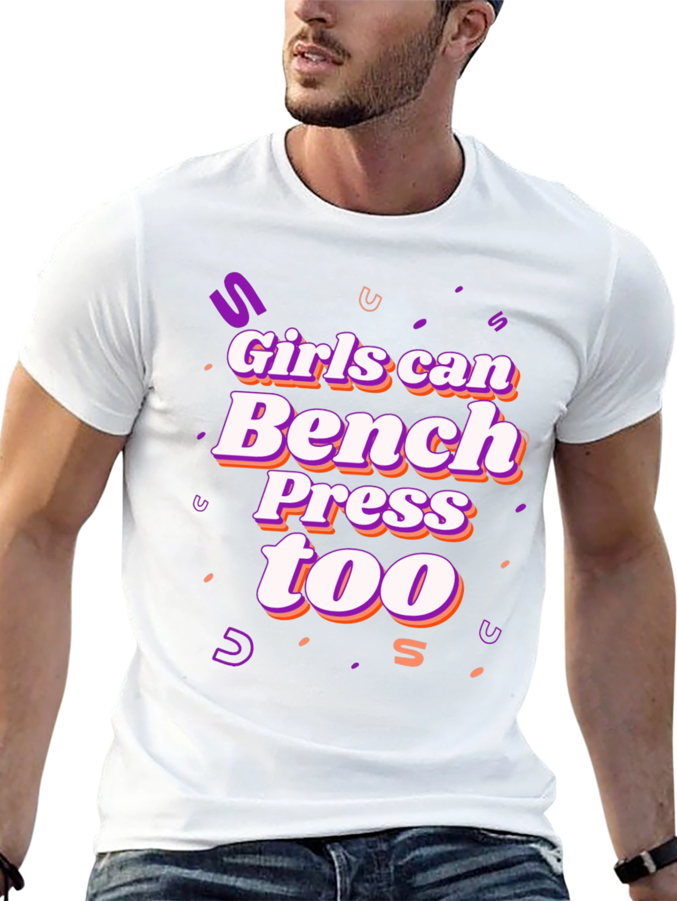 Girls Can Bench Press Too T-Shirt