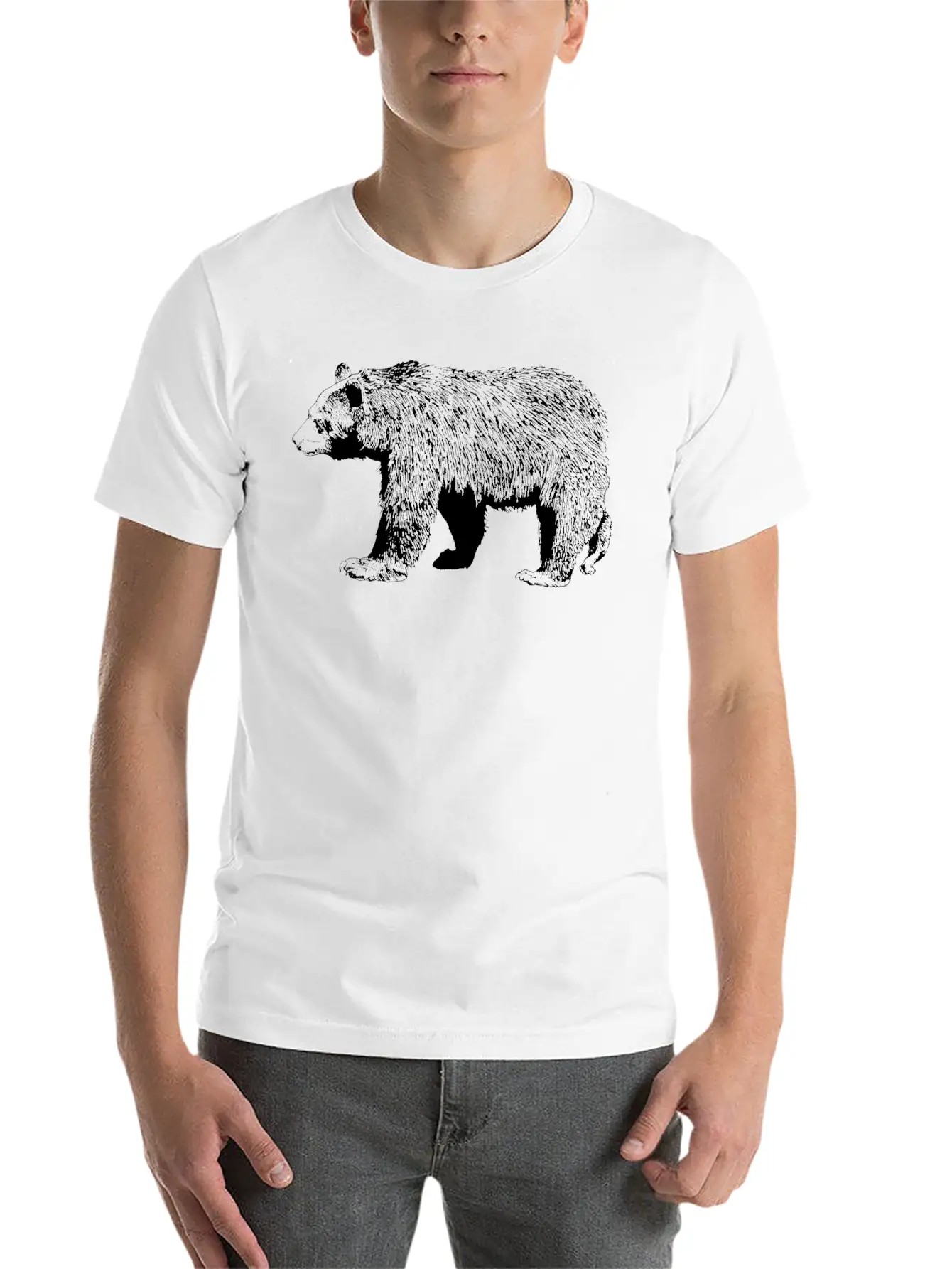 Bear (Black) Unisex Casual T-Shirt – Clean Design For Daily Comfort