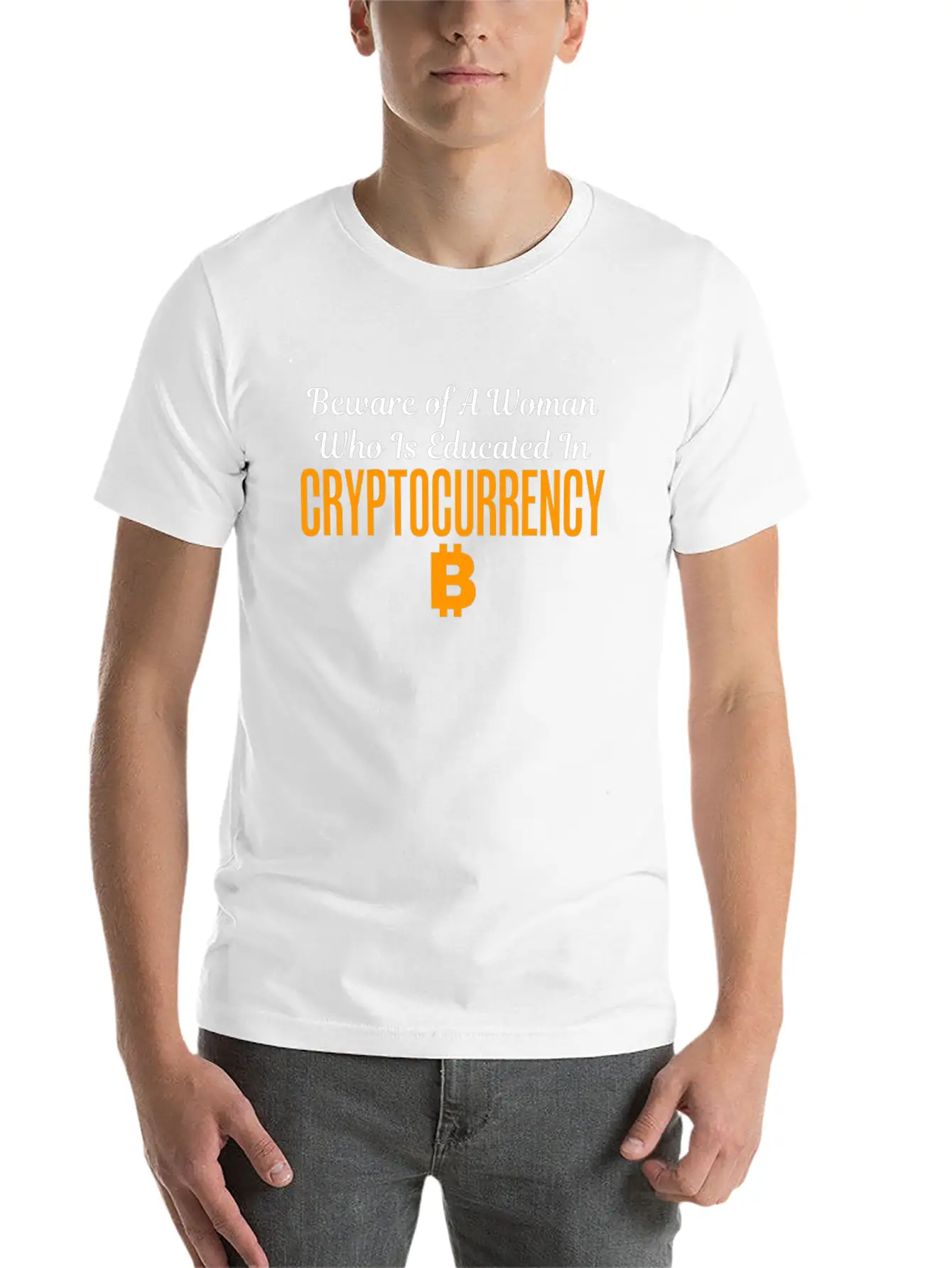 Beware Of A Woman Who Is Educated Cryptocurrency Unisex Casual T-Shirt – Clean Design For Daily Comfort