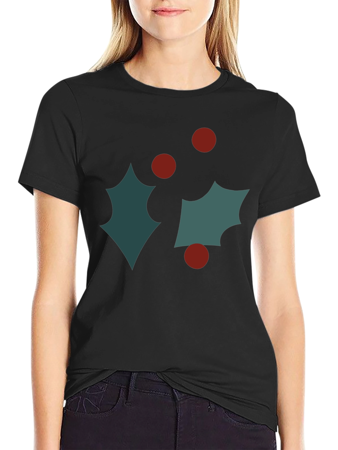 Festive Holly Graphic Tee - Holiday Style