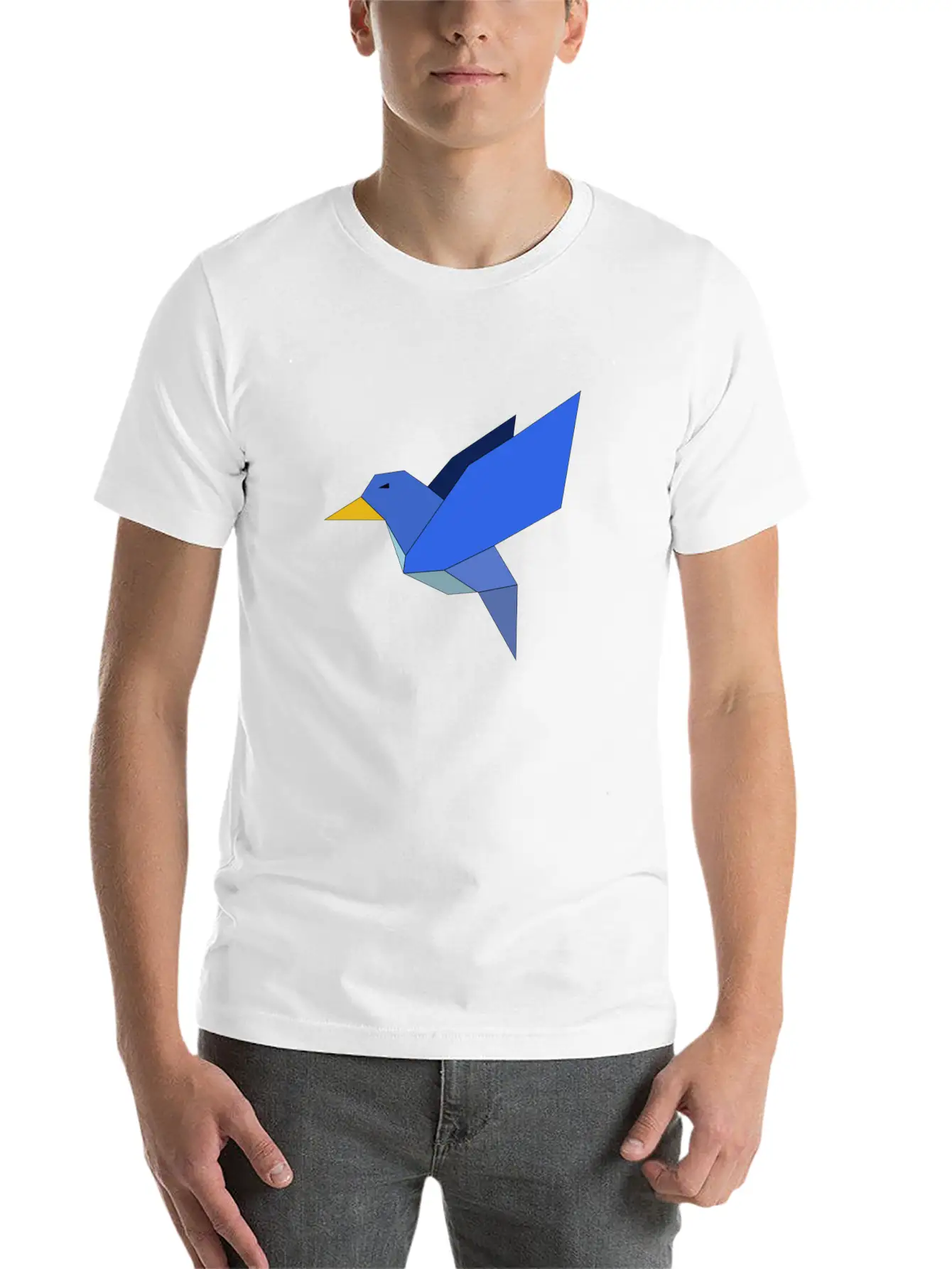 Bird Geometrical Unisex Casual T-Shirt – Clean Design For Daily Comfort