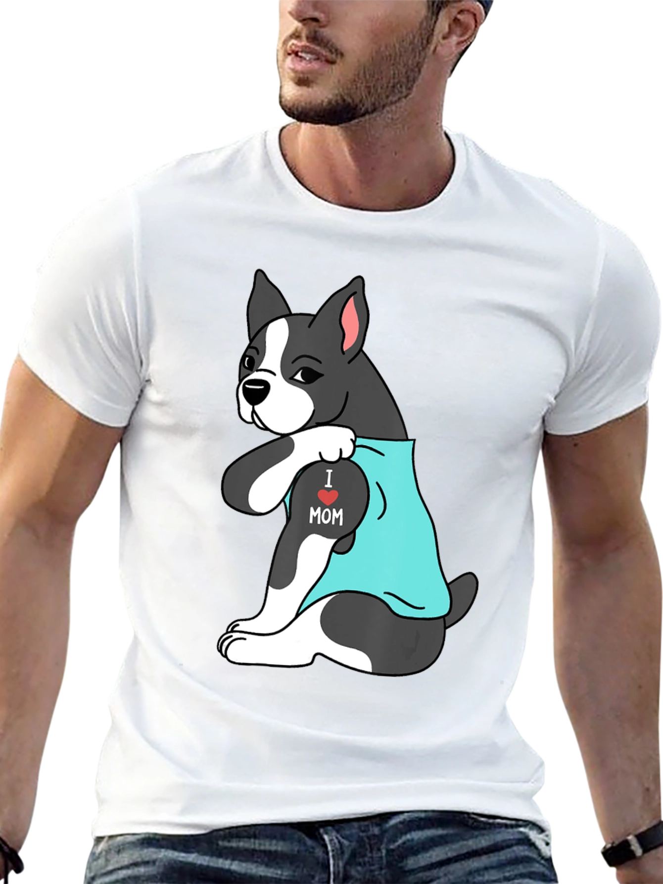 I Love Mom Dog T-Shirt