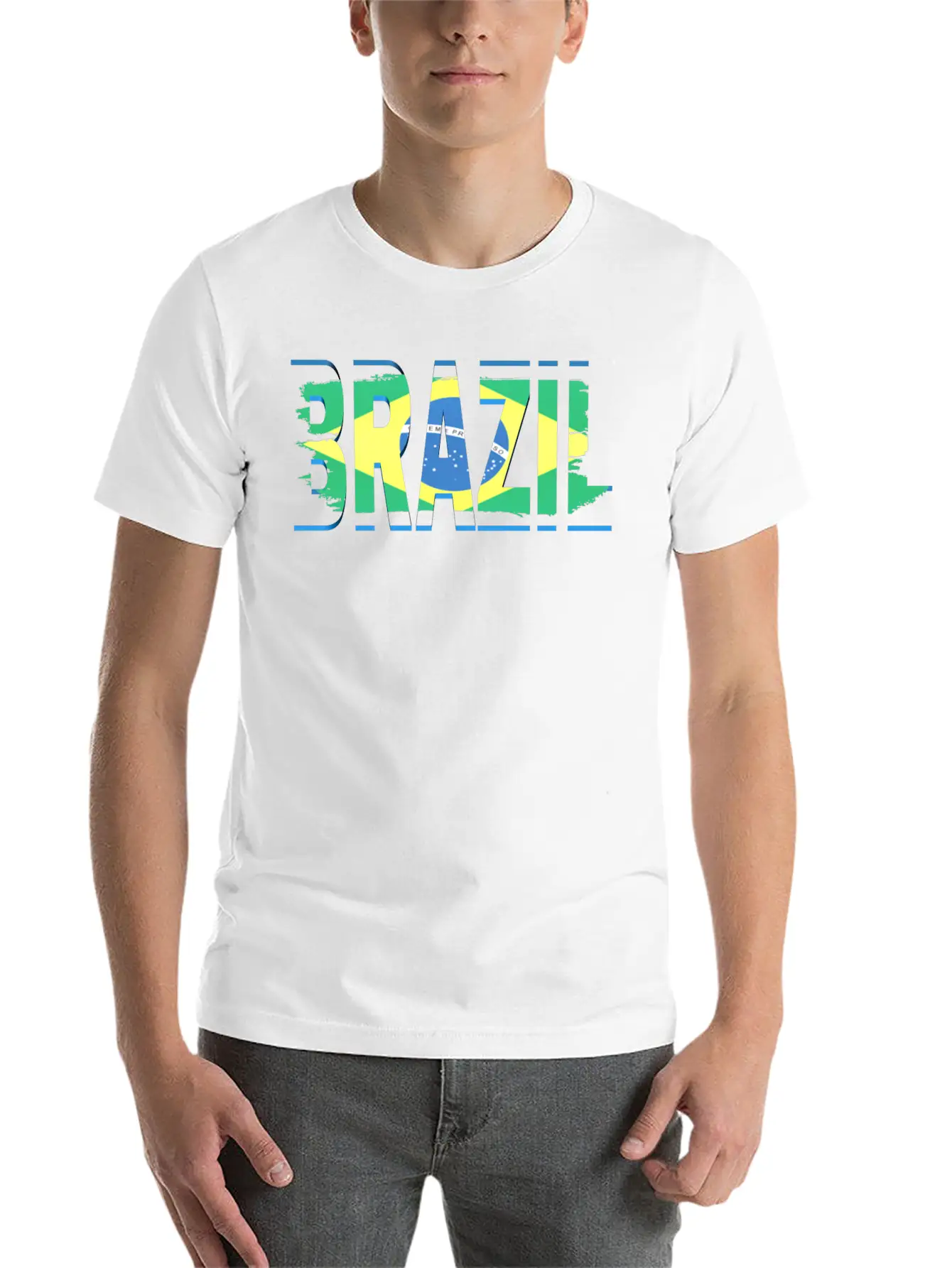 Brazil Art Text Unisex Casual T-Shirt – Clean Design For Daily Comfort