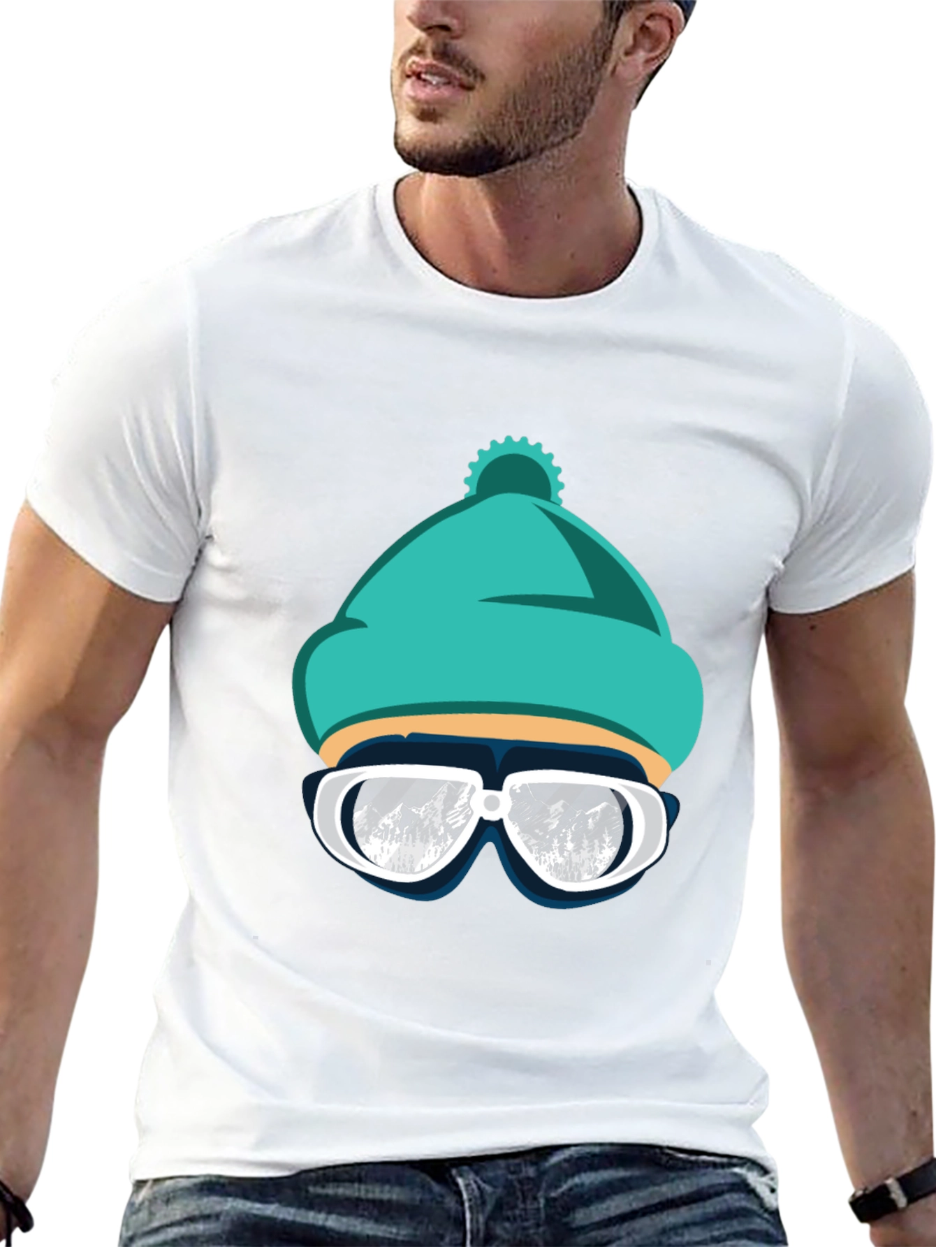 Cool Winter Ski Beanie T-Shirt