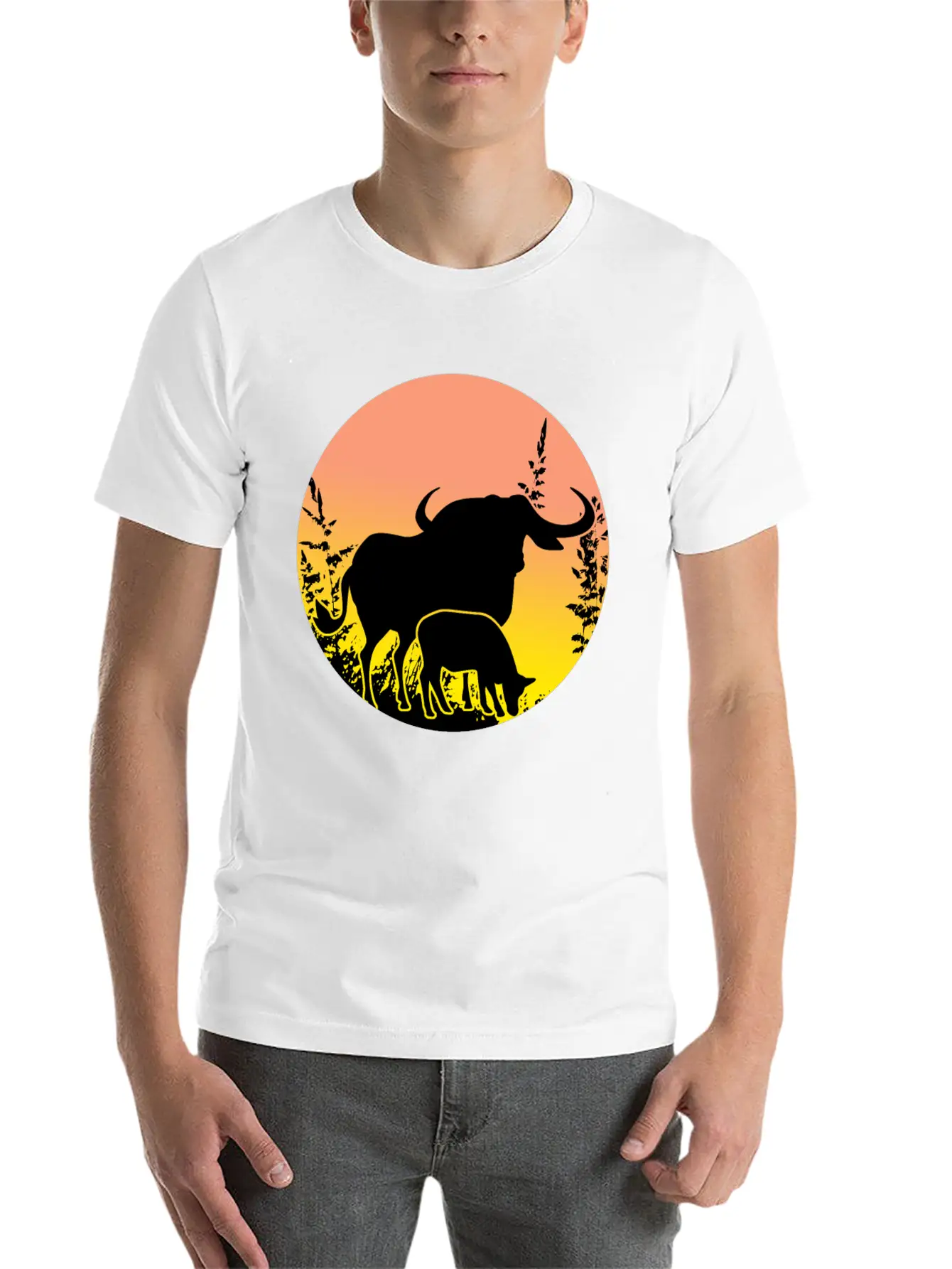 Buffalo - Sunset Africa Safari Unisex Casual T-Shirt – Clean Design For Daily Comfort