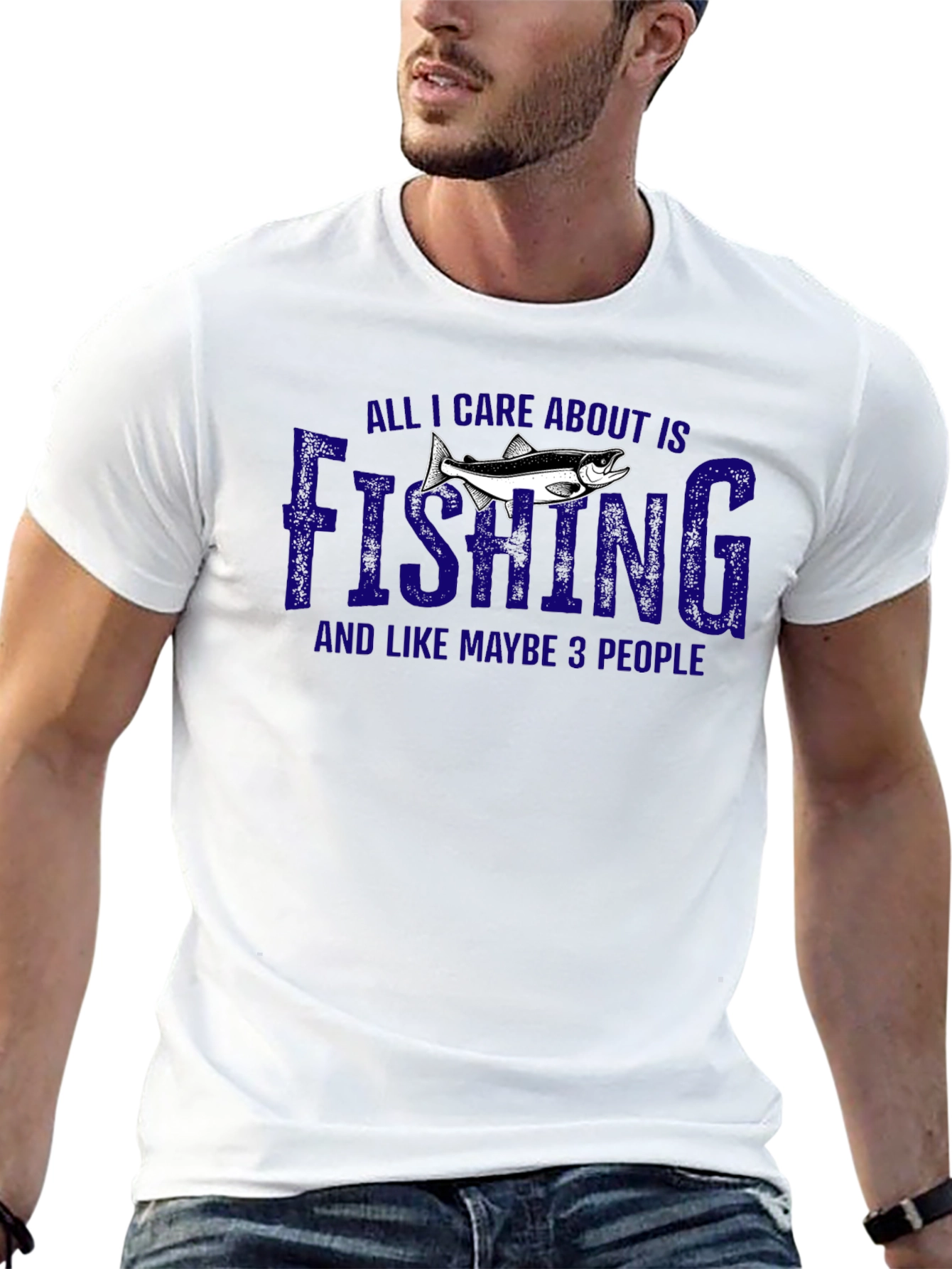 Fishing T-Shirt - All I Care About Is Fishing