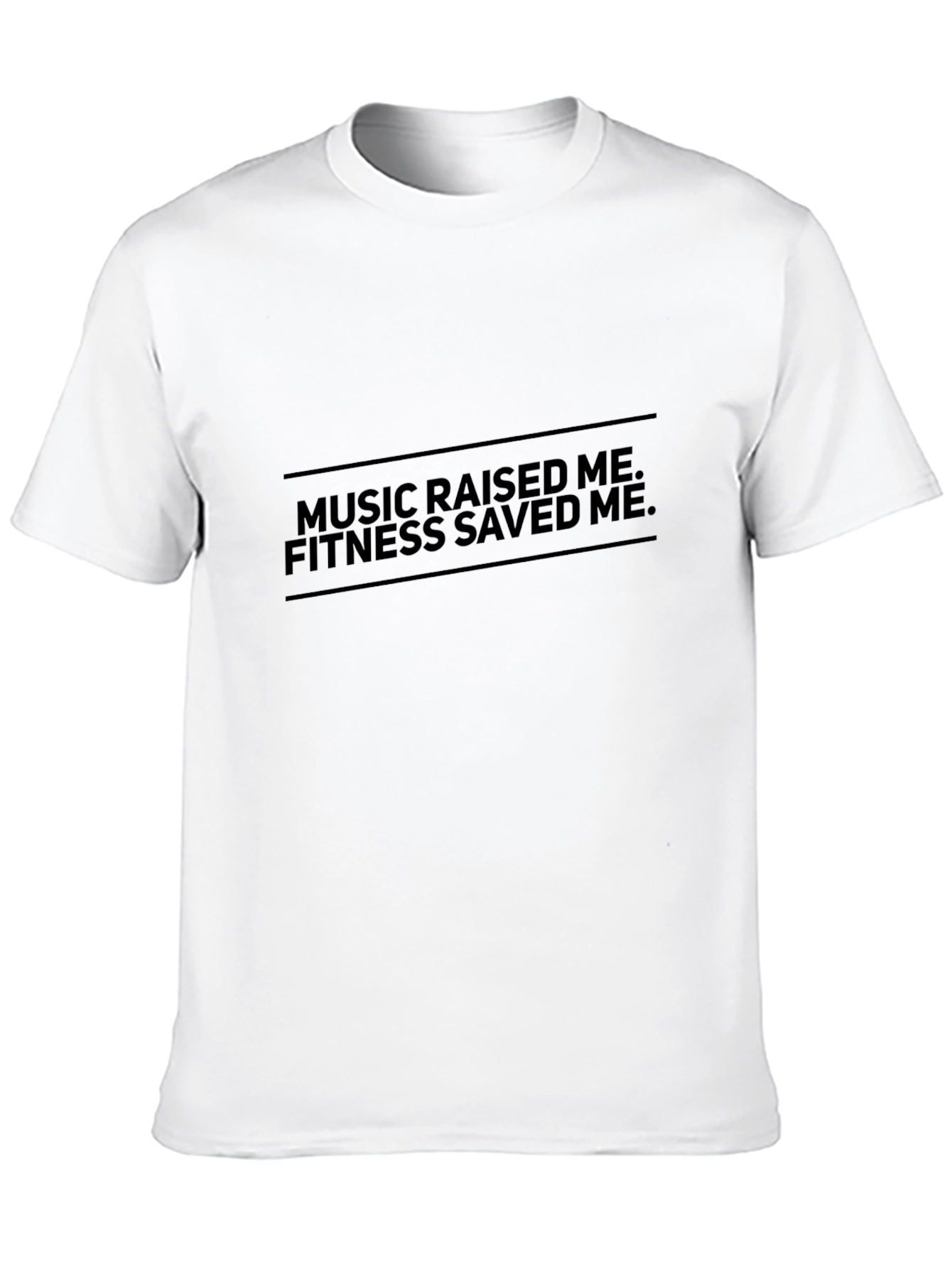 Music Raised Me Fitness Saved Me Black T-Shirt