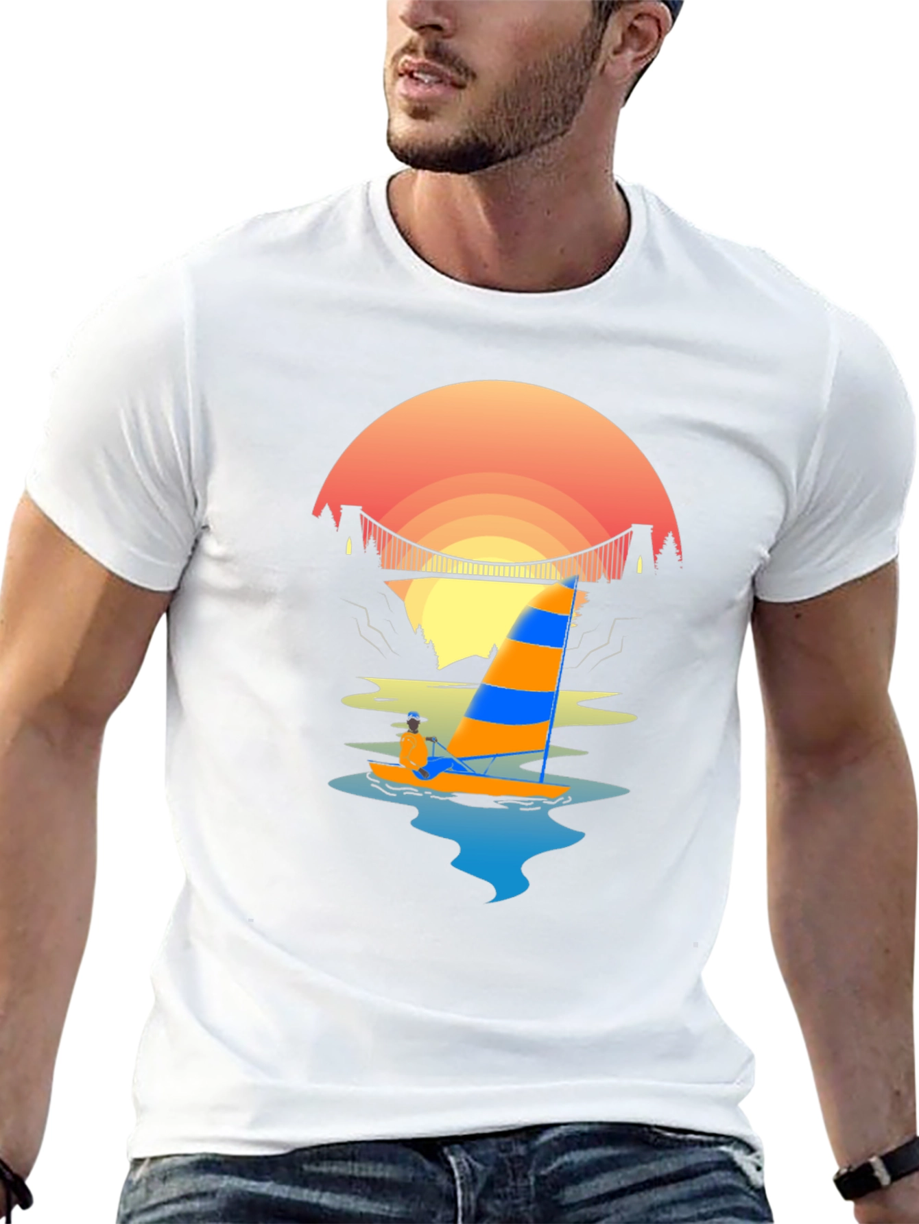 Sunset Sailboat Graphic Tee