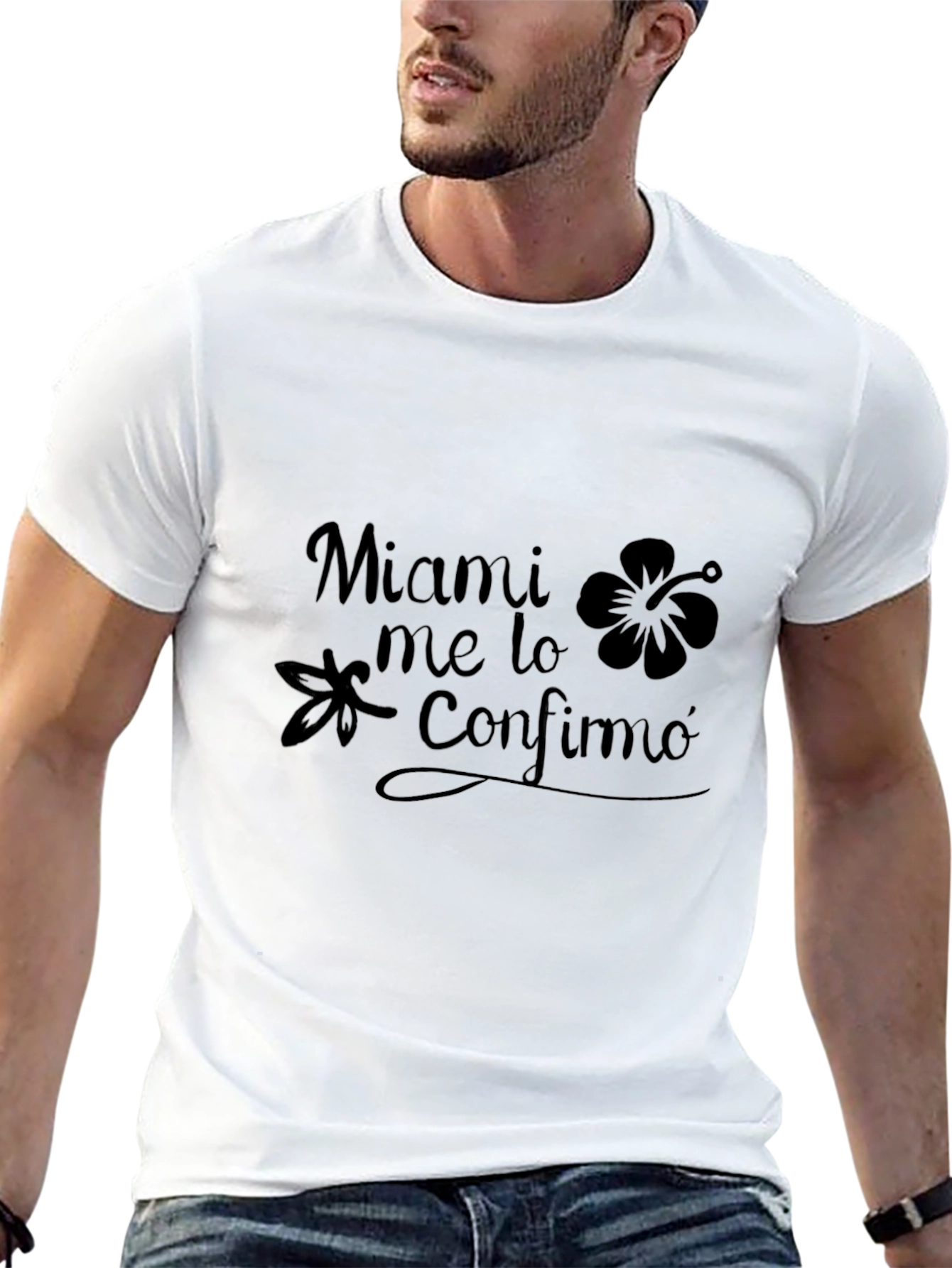 Miami Me Lo Confirmo Black Graphic Tee