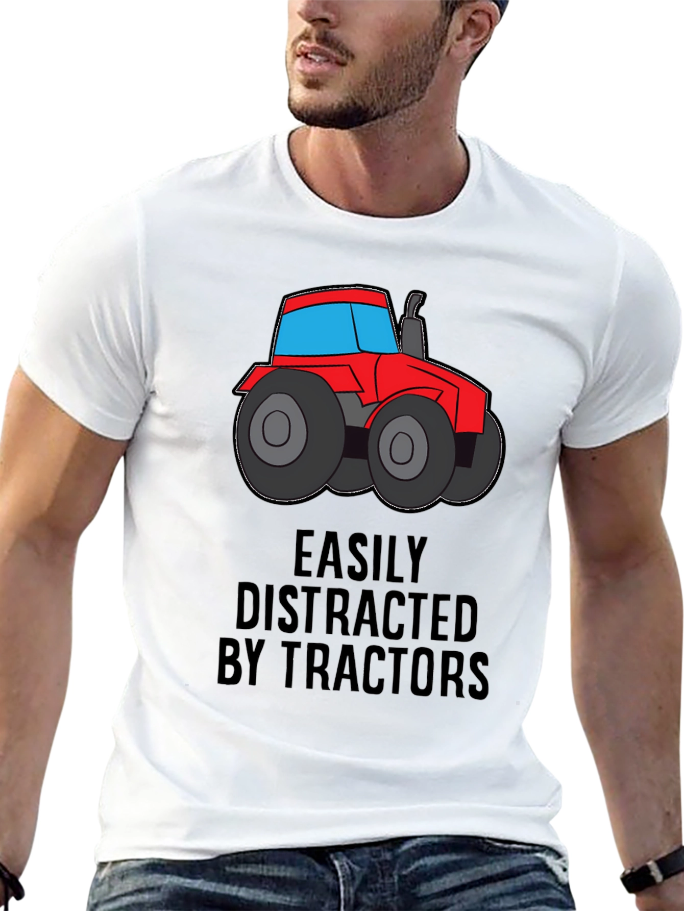 Easily Distracted by Tractors Graphic Tee