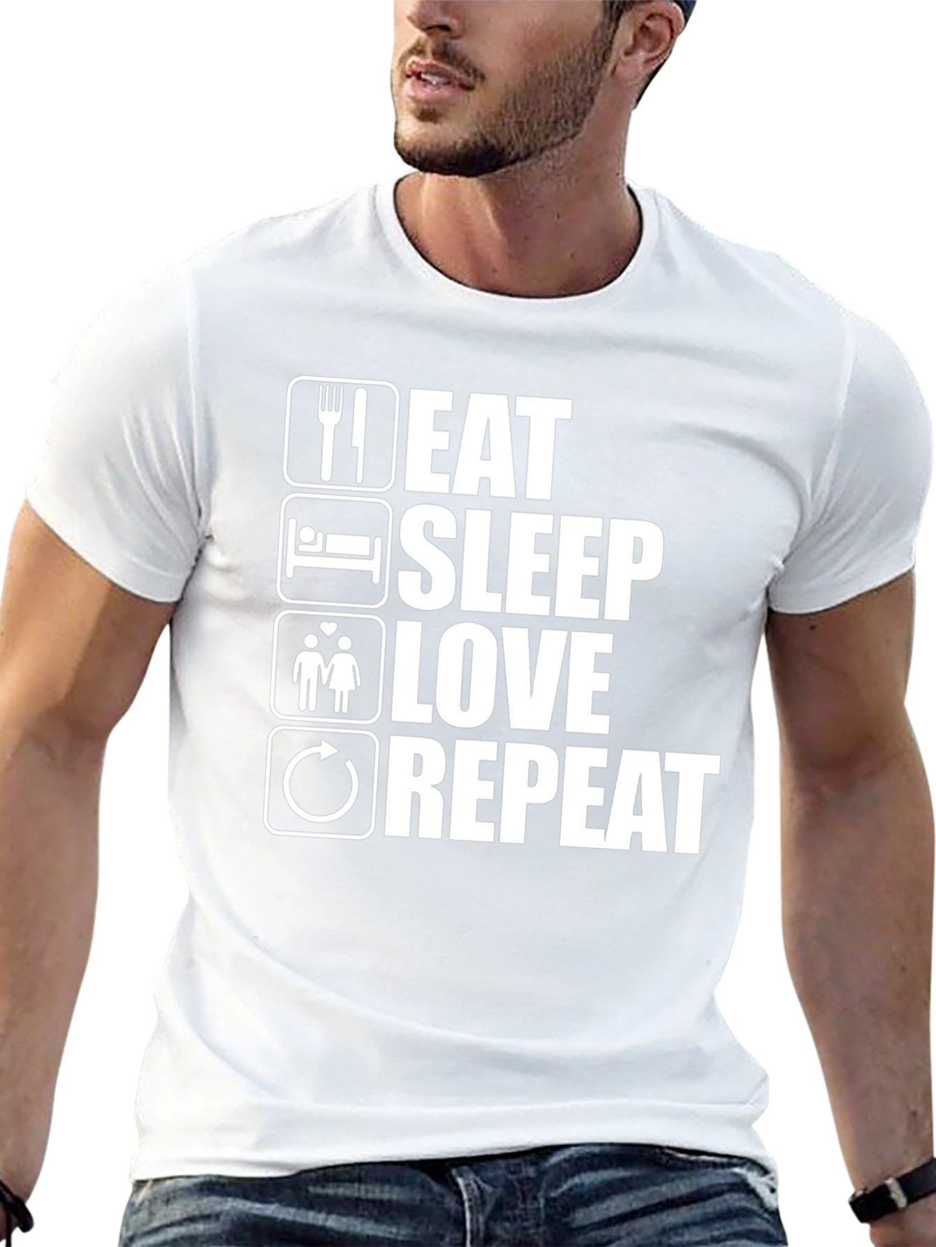 Eat Sleep Love Repeat Graphic Tee - Unisex