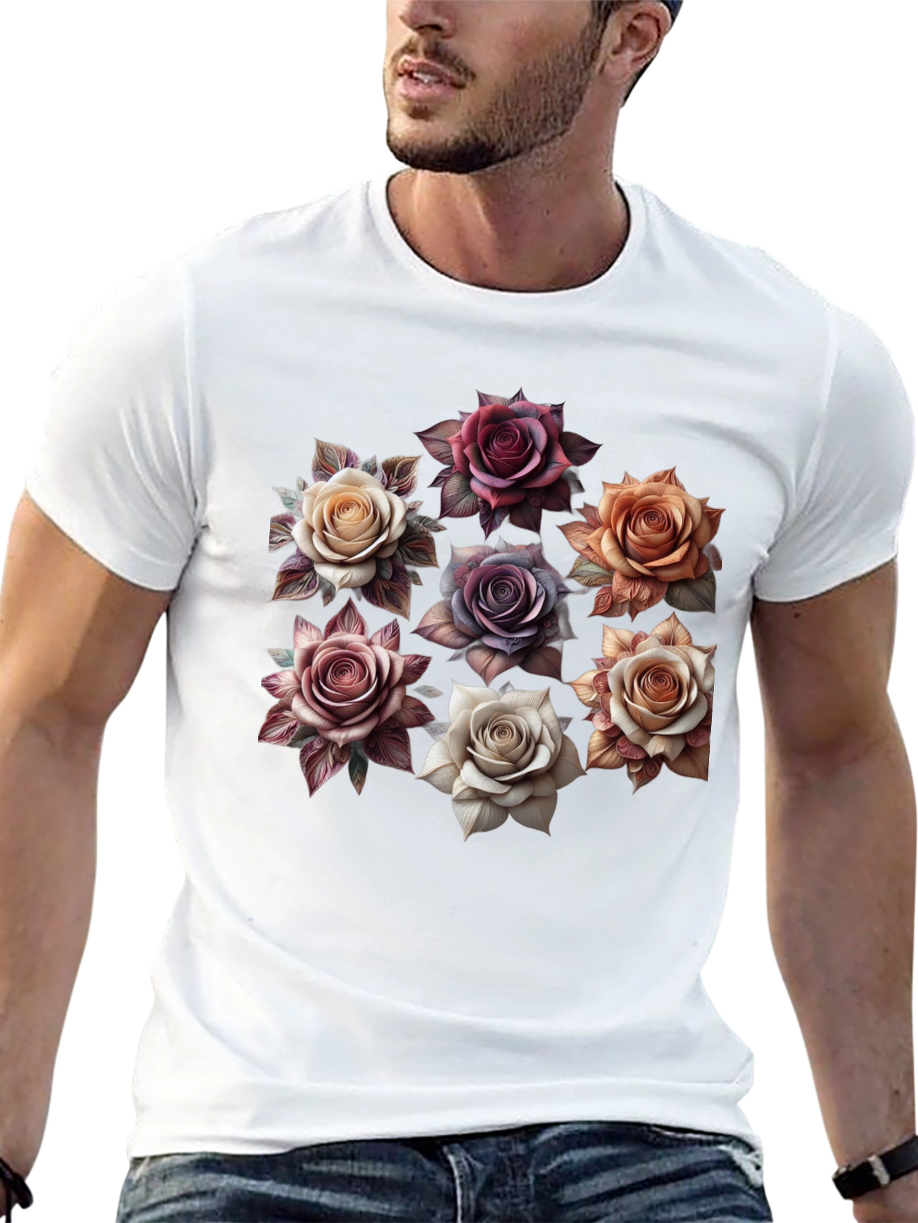 Floral Rose T-Shirt - Stylish Graphic Tee