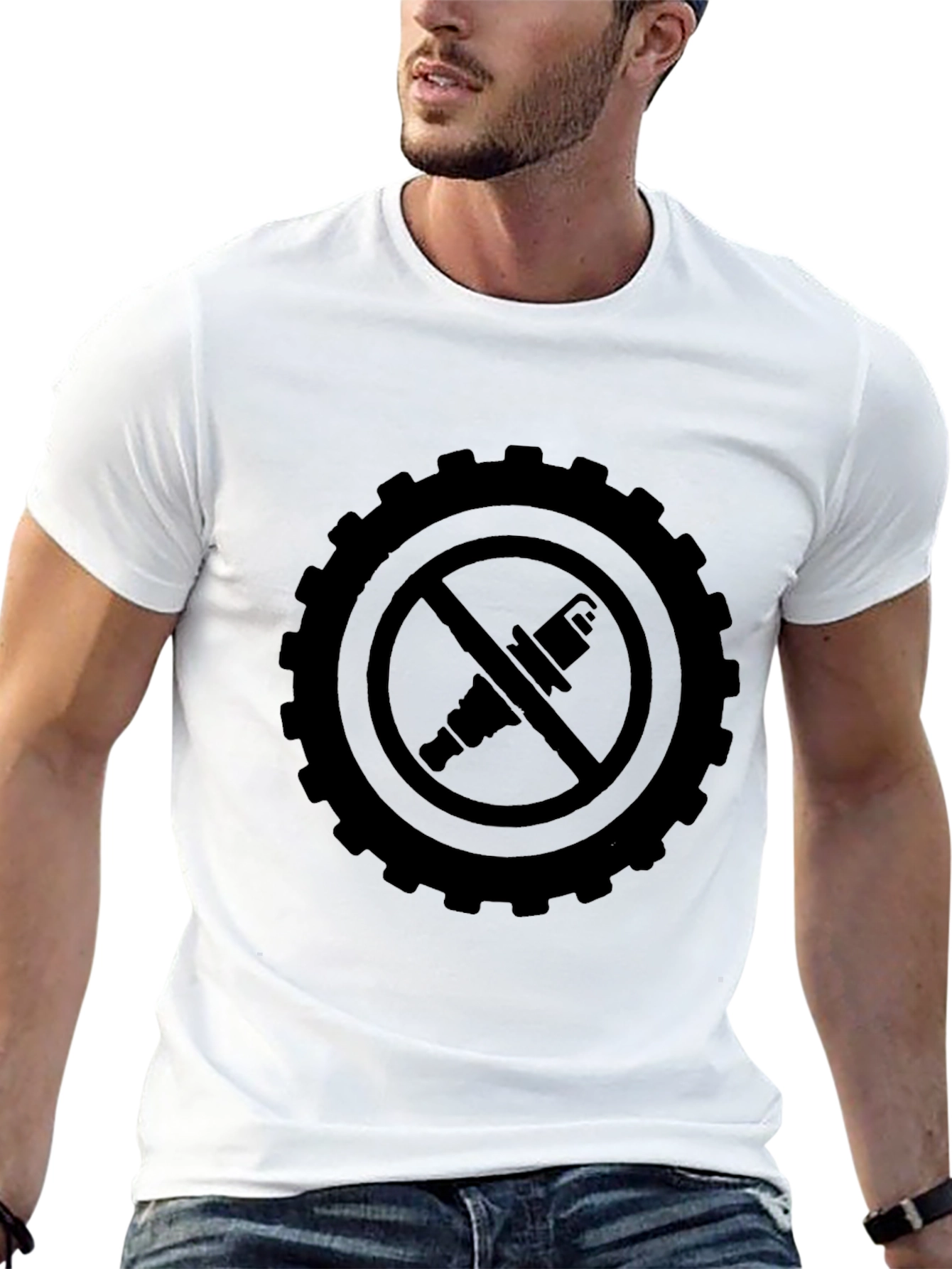 Gear & Spark Plug Forbidden Symbol T-Shirt