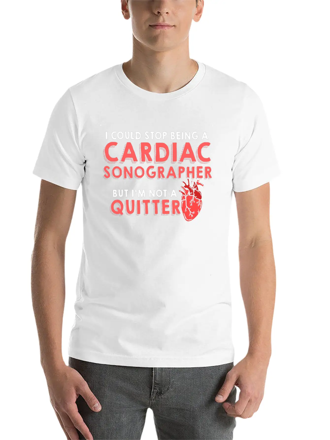 Cardiac Sonographer Echo Tech Quitter RDCS Graphic Unisex Casual T-Shirt – Clean Design For Daily Comfort