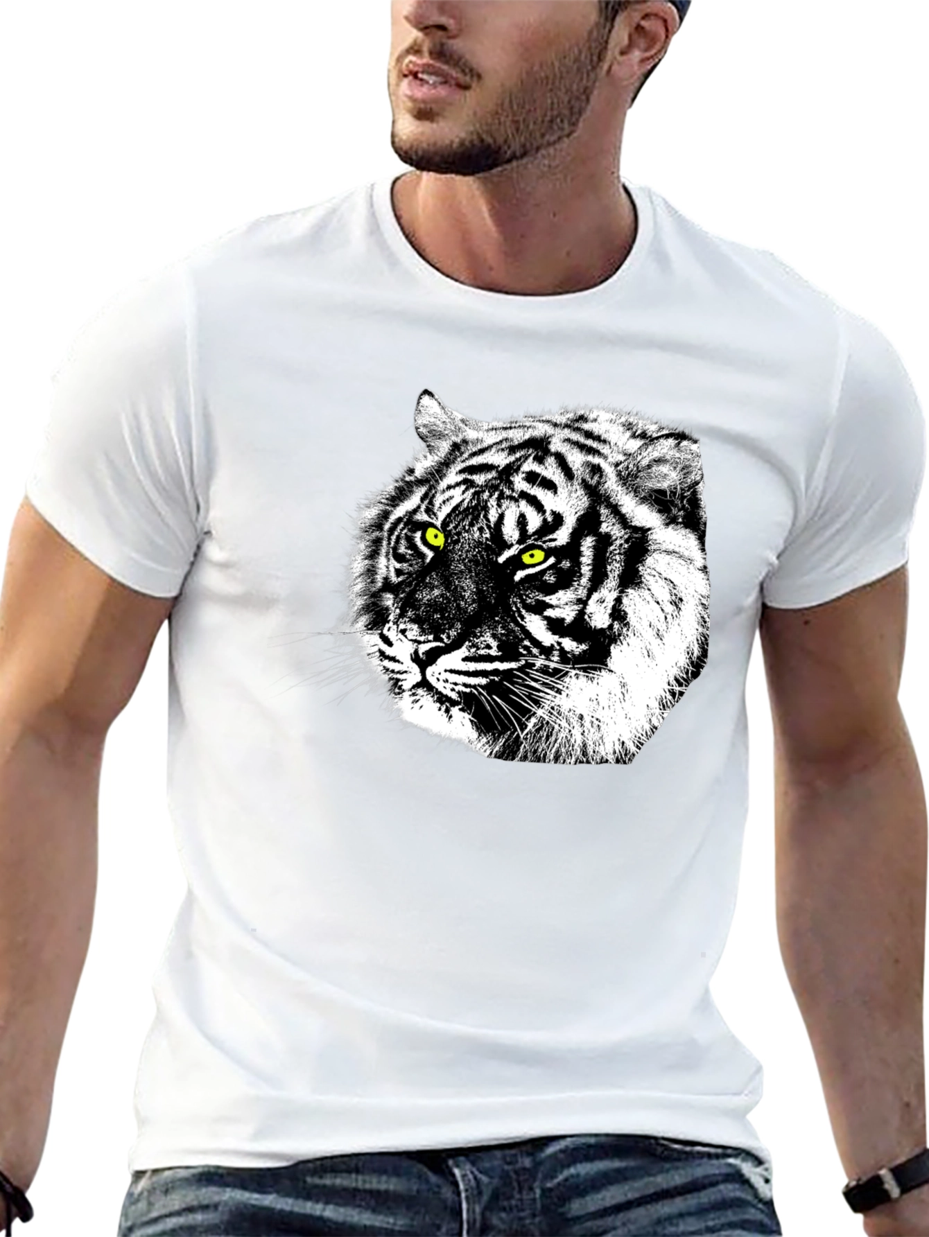 Tiger Graphic Black T-Shirt - Bold Animal Print
