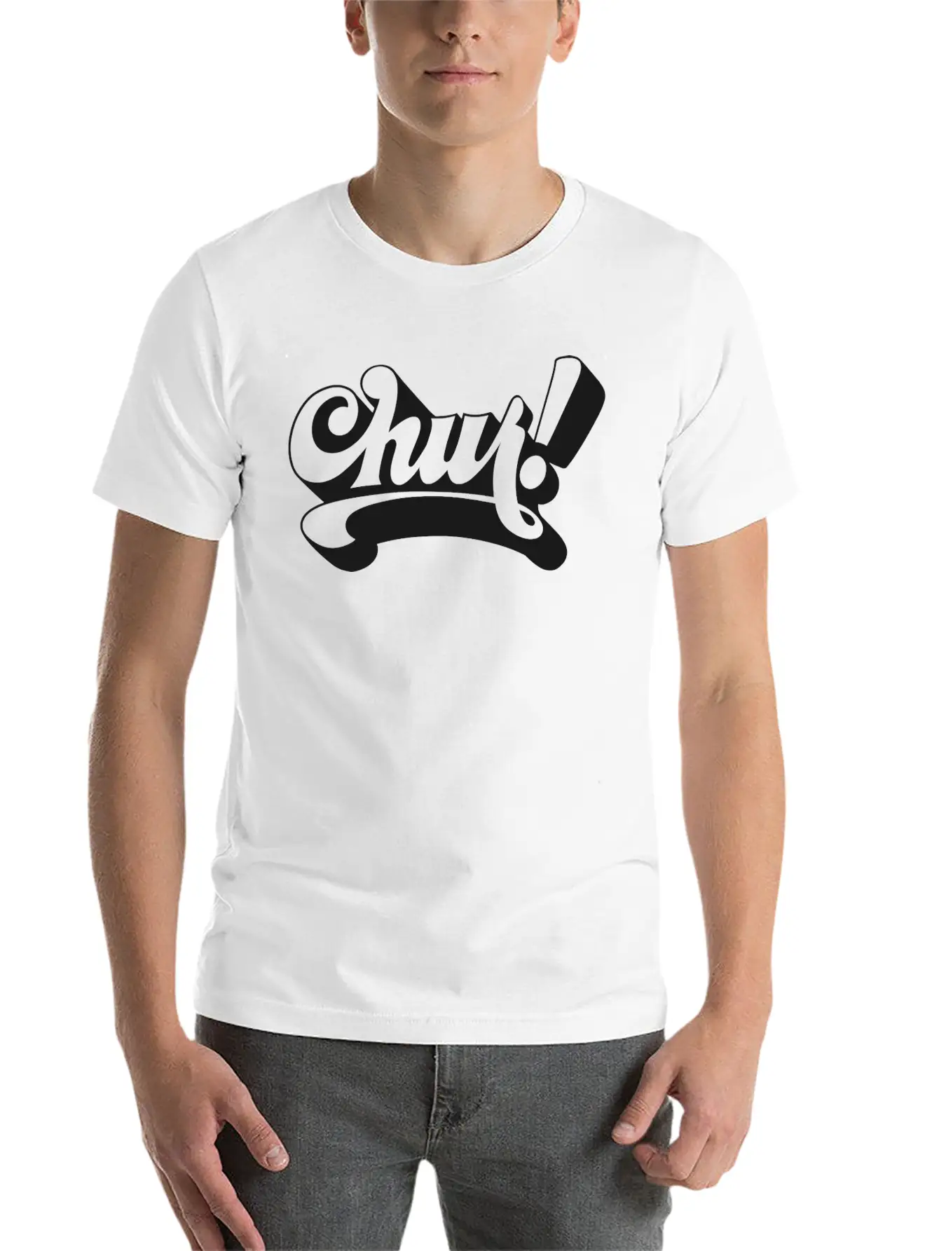 Chur Typography Design Unisex Casual T-Shirt – Clean Design For Daily Comfort